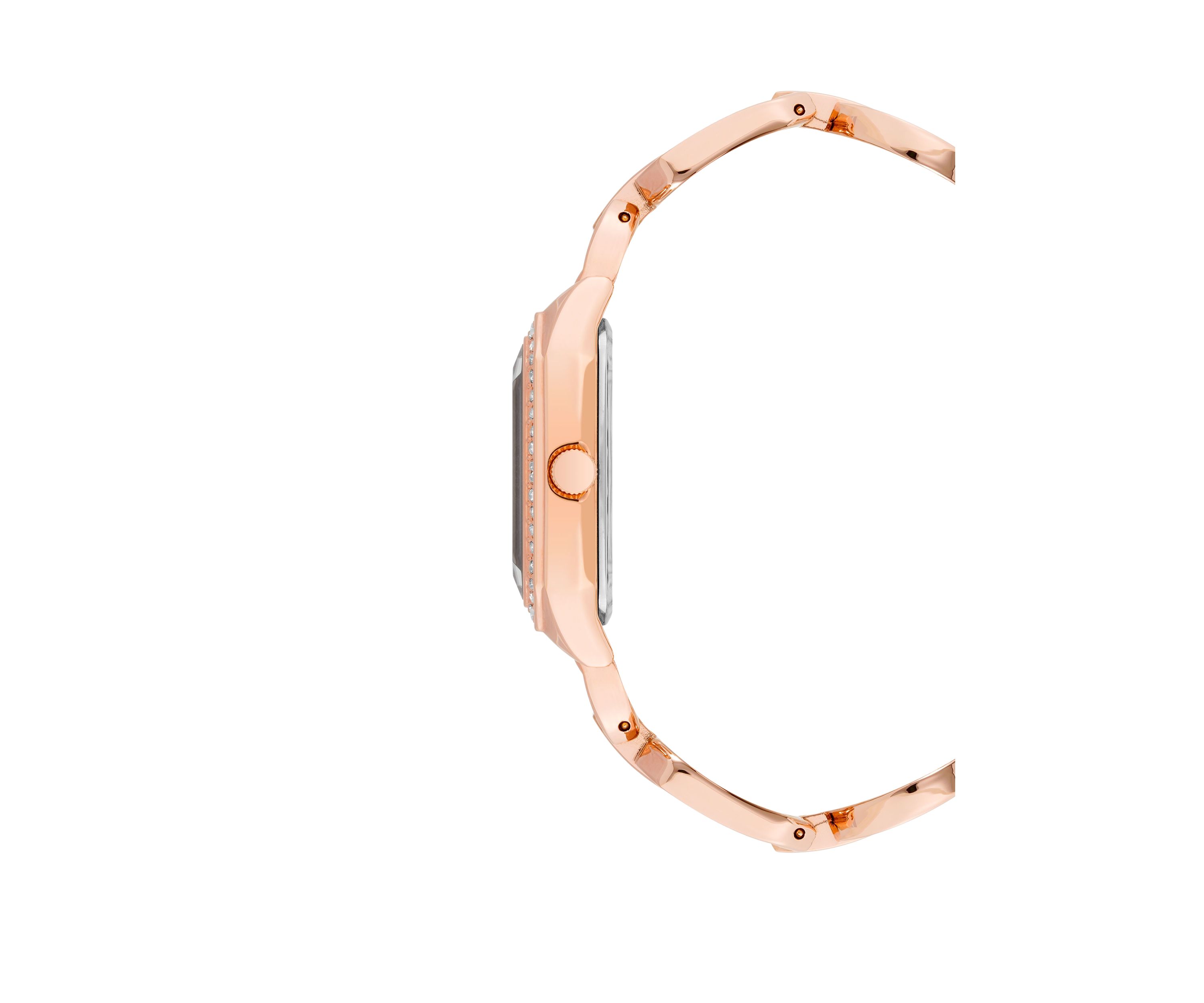 Womens Rose Gold-Tone Metal Link Bracelet Watch Set, 24 Millimeter