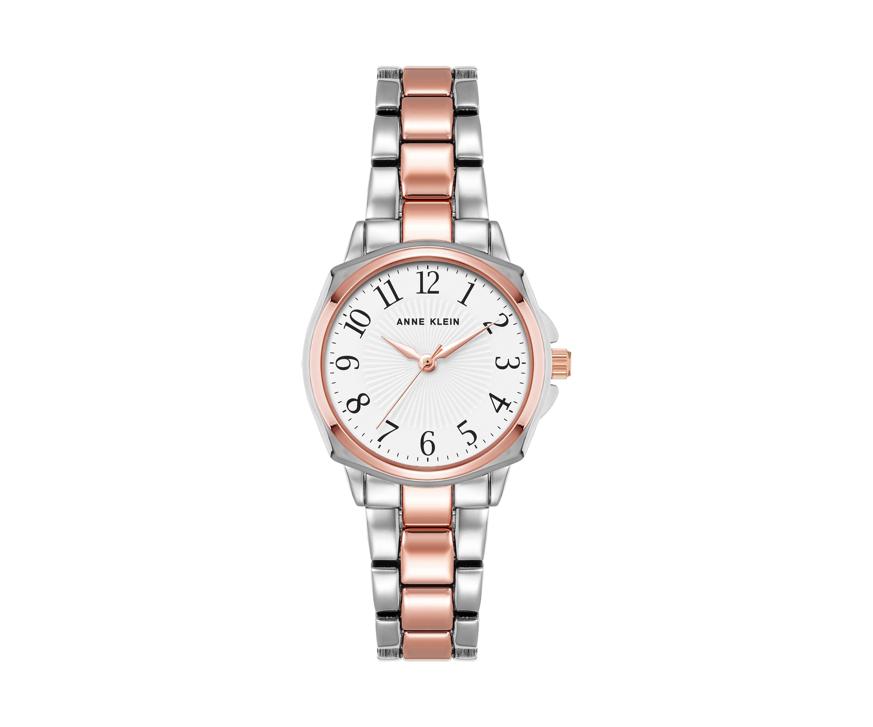 Womens Silver Tone and Rose Gold Tone Alloy Bracelet Watch
