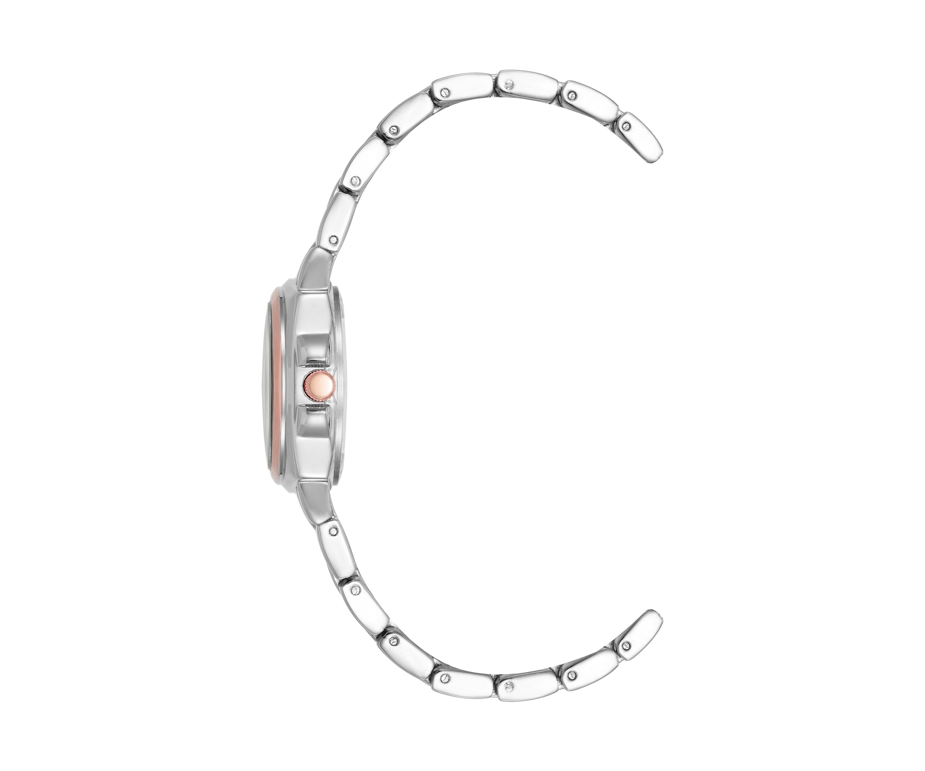 Womens Silver Tone and Rose Gold Tone Alloy Bracelet Watch
