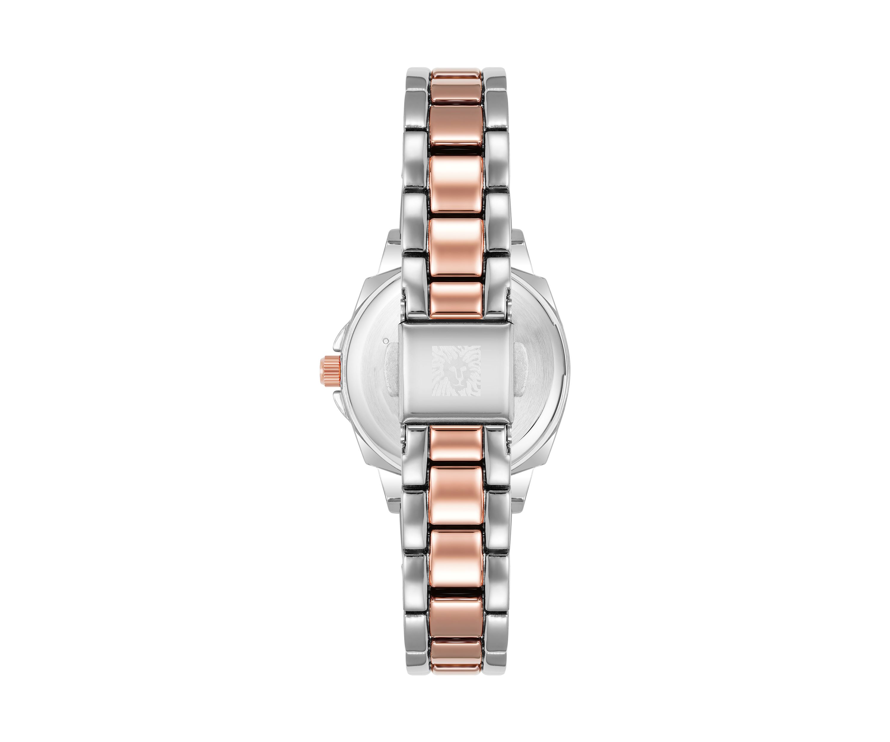 Womens Silver Tone and Rose Gold Tone Alloy Bracelet Watch