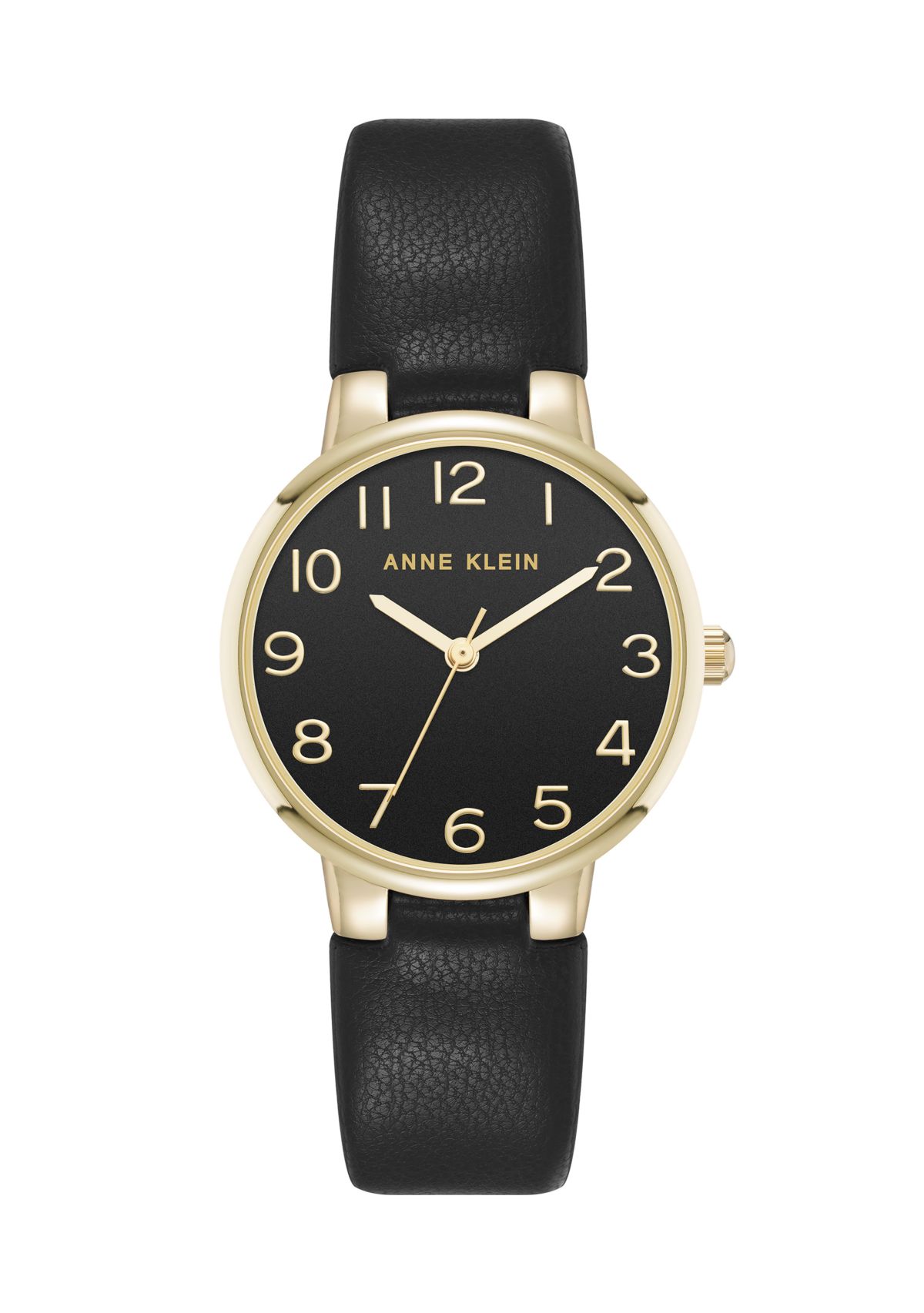 Quartz Easy to Read Faux Leather and Gold Tone Alloy Metal Watch