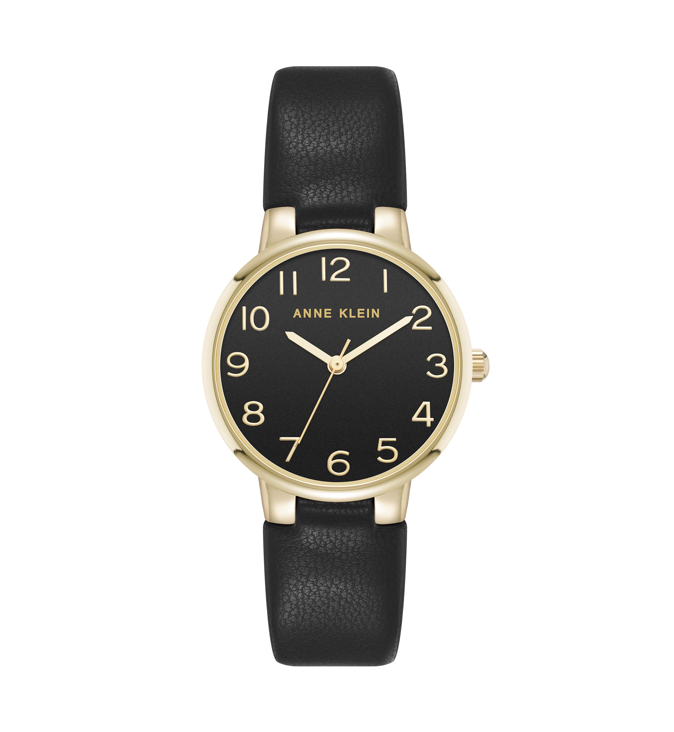 Quartz Easy to Read Faux Leather and Gold Tone Alloy Metal Watch