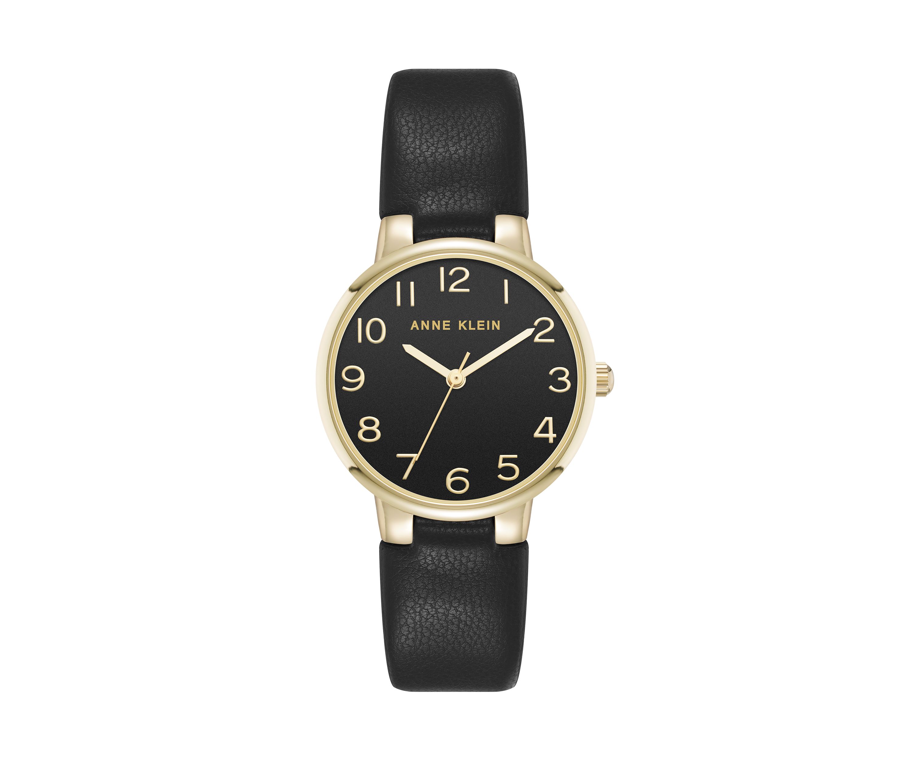 Quartz Easy to Read Faux Leather and Gold Tone Alloy Metal Watch