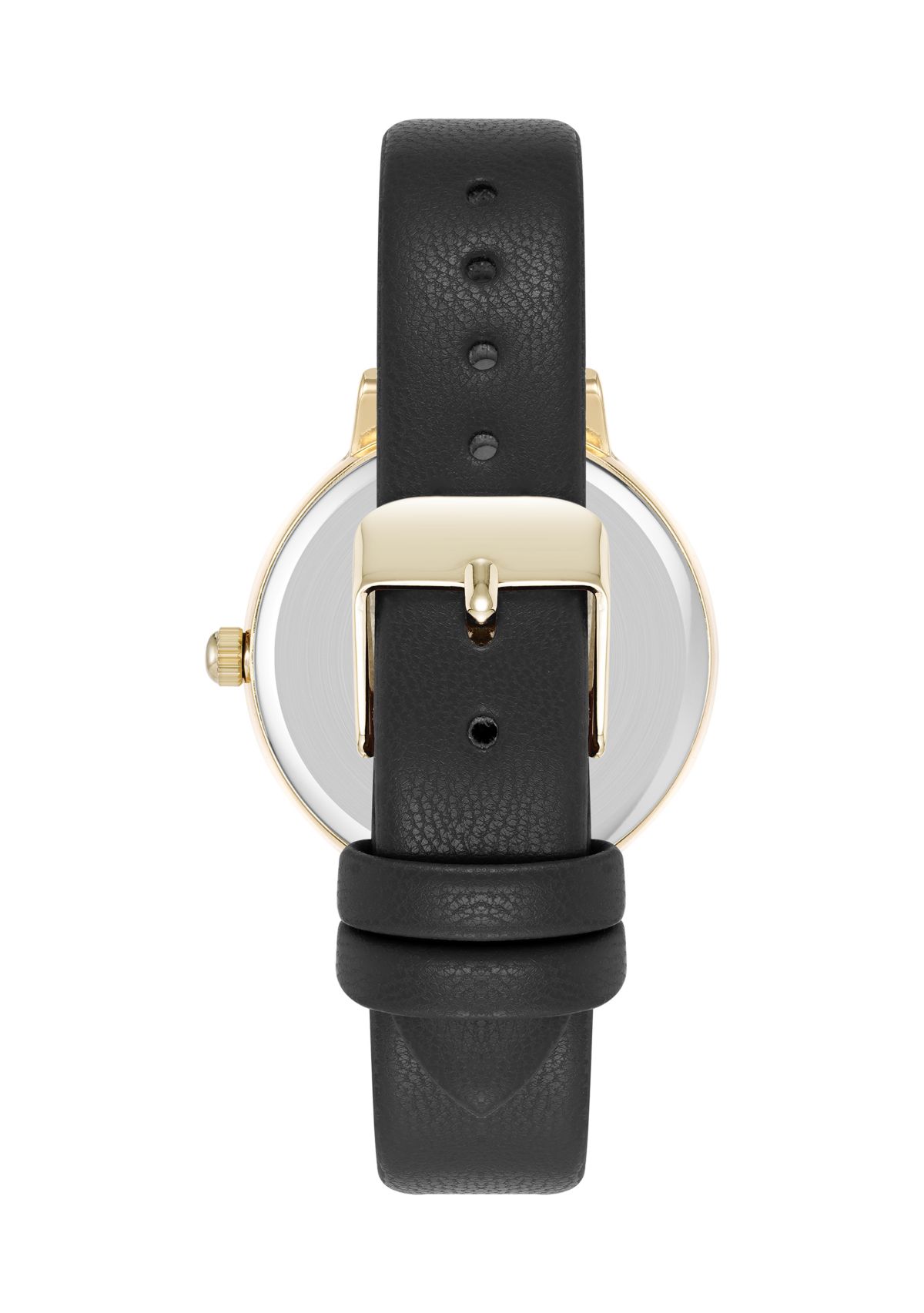 Quartz Easy to Read Faux Leather and Gold Tone Alloy Metal Watch