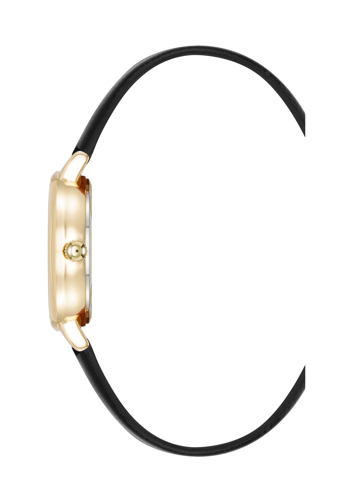 Quartz Easy to Read Faux Leather and Gold Tone Alloy Metal Watch