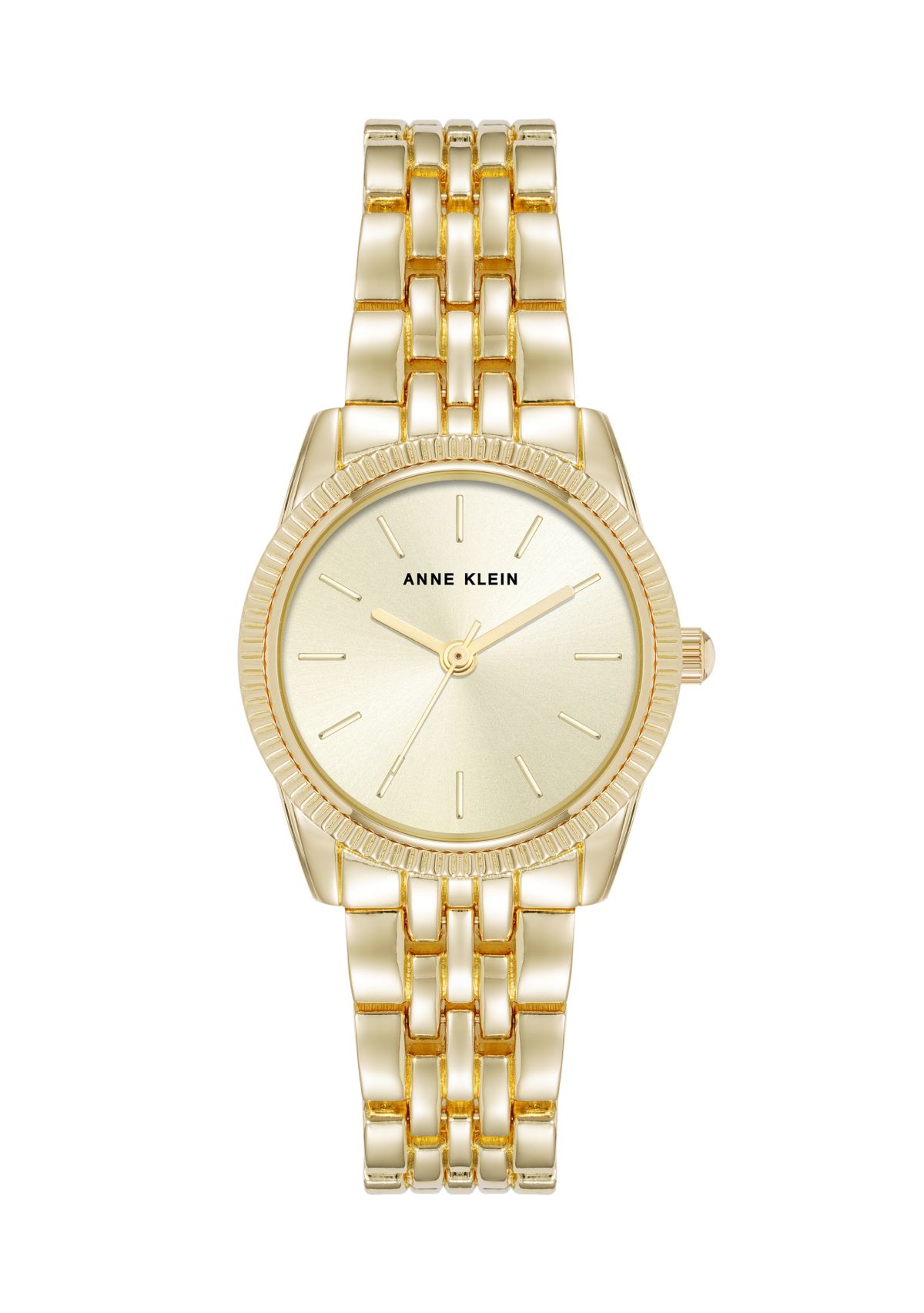 Quartz Casual Coin Edge Gold Tone Alloy Metal Watch