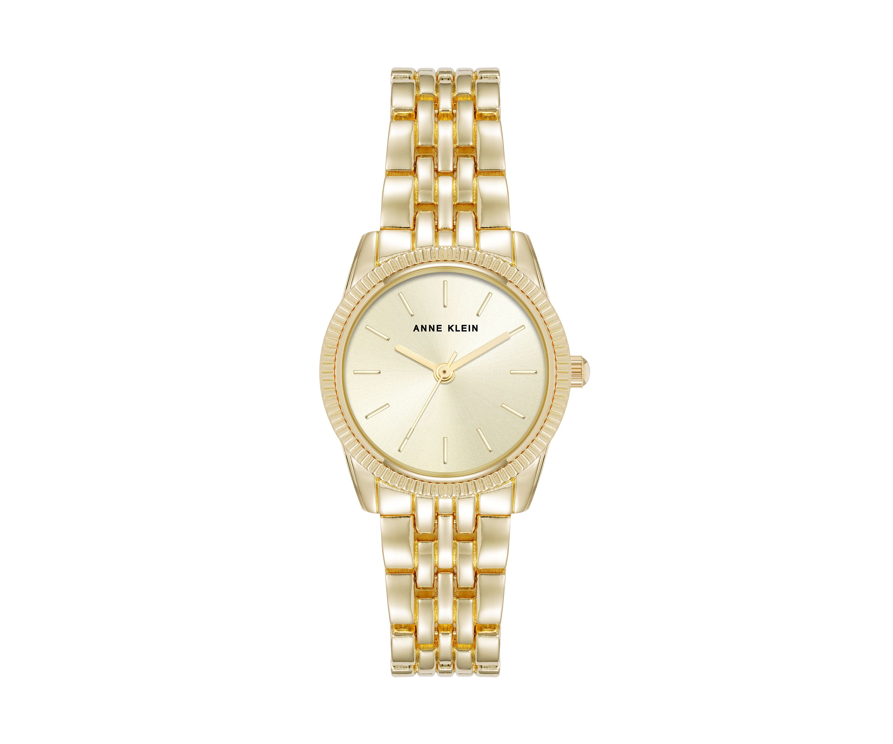 Quartz Casual Coin Edge Gold Tone Alloy Metal Watch