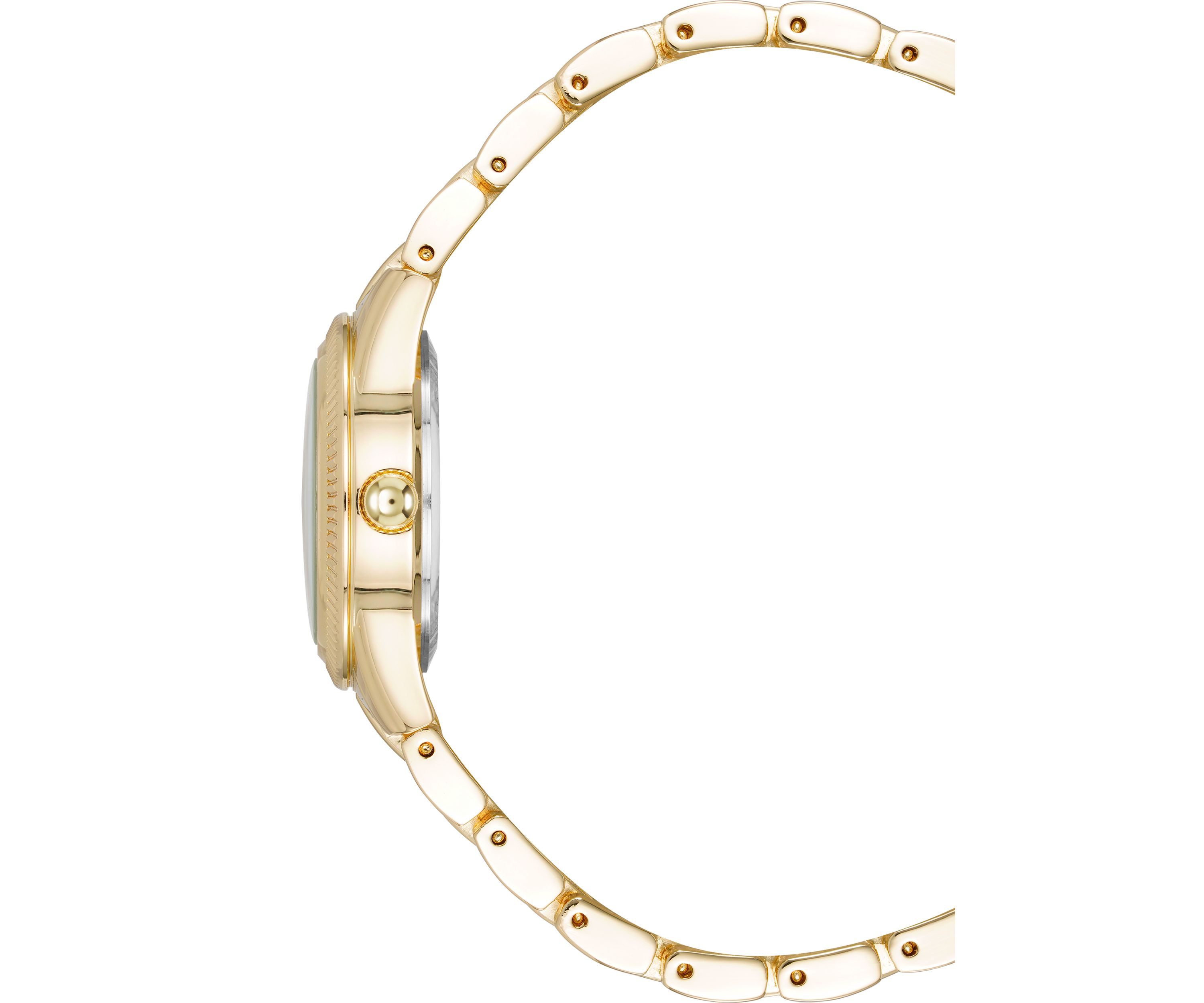 Quartz Casual Coin Edge Gold Tone Alloy Metal Watch