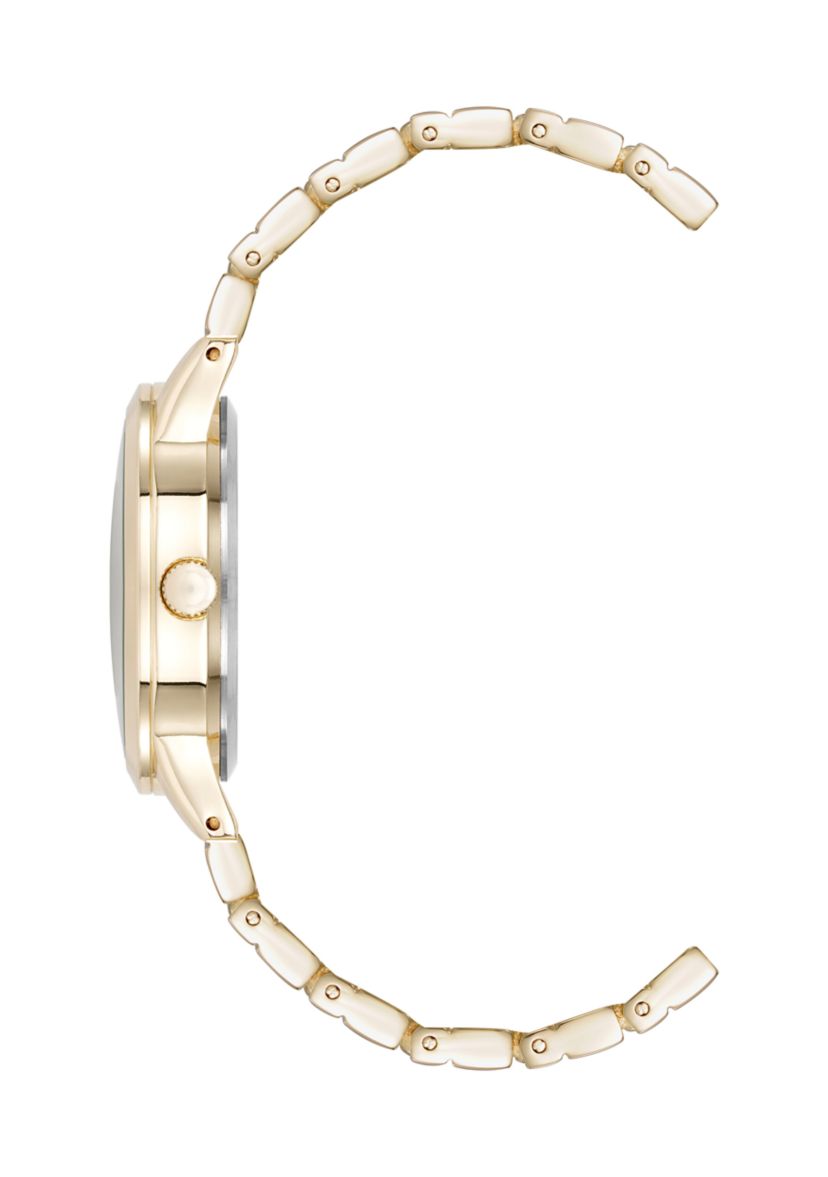 Quartz Signature Round Roman Numeral Alloy Metal Watch