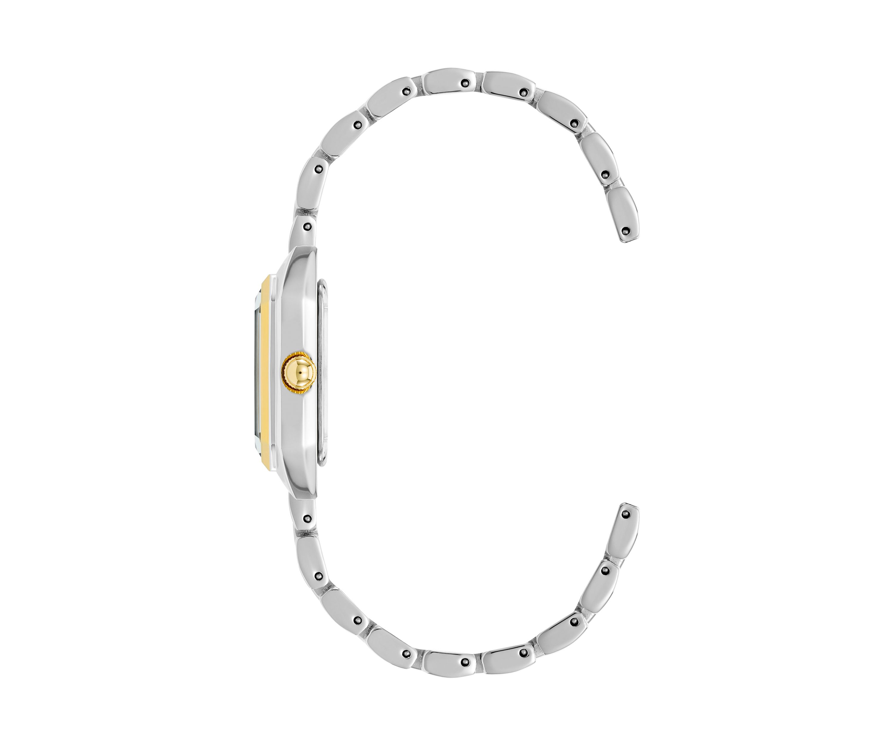 Womens Octagonal Two Tone Alloy Link Bracelet Watch