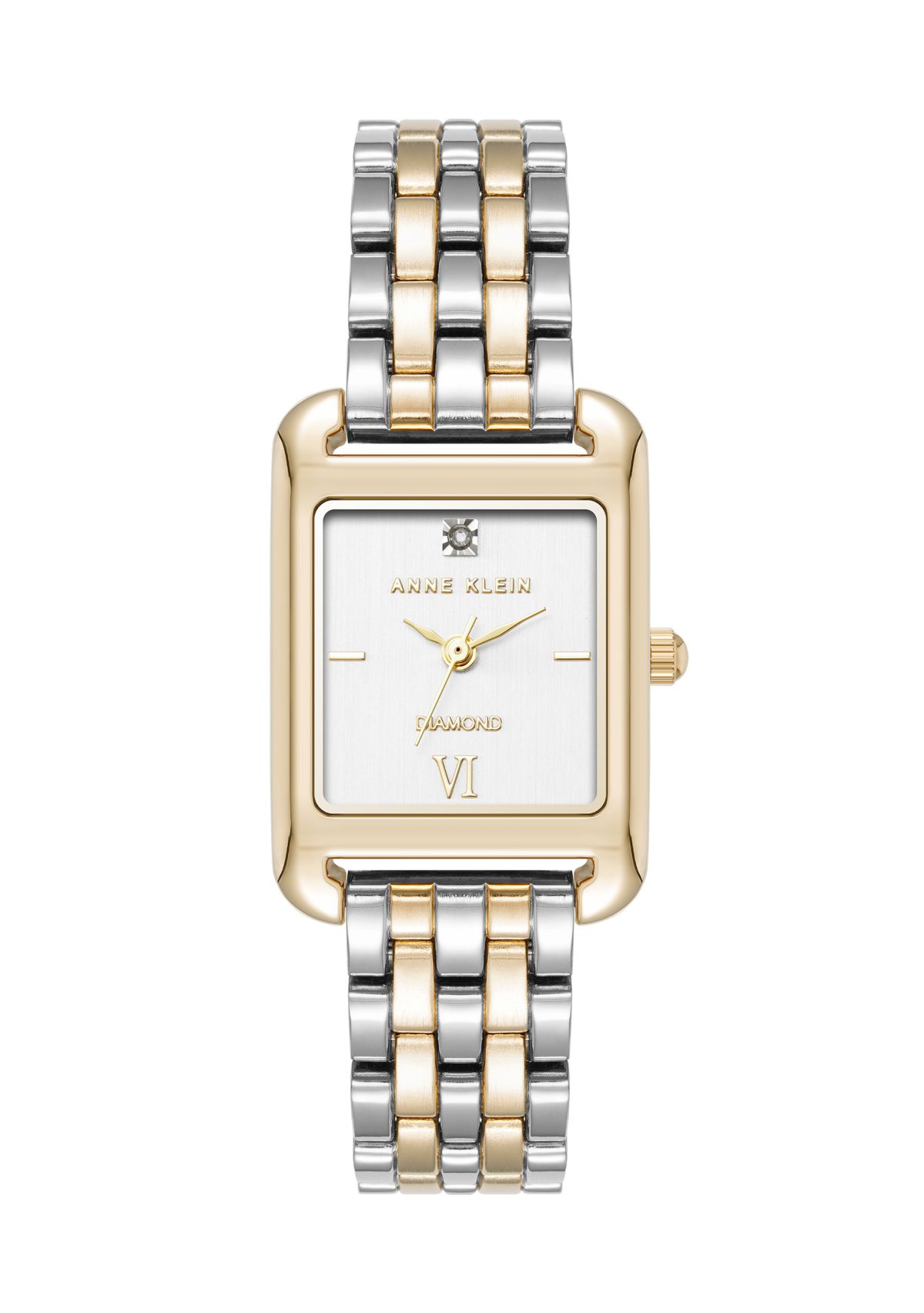 Quartz Two-Tone Alloy Link Bracelet Watch