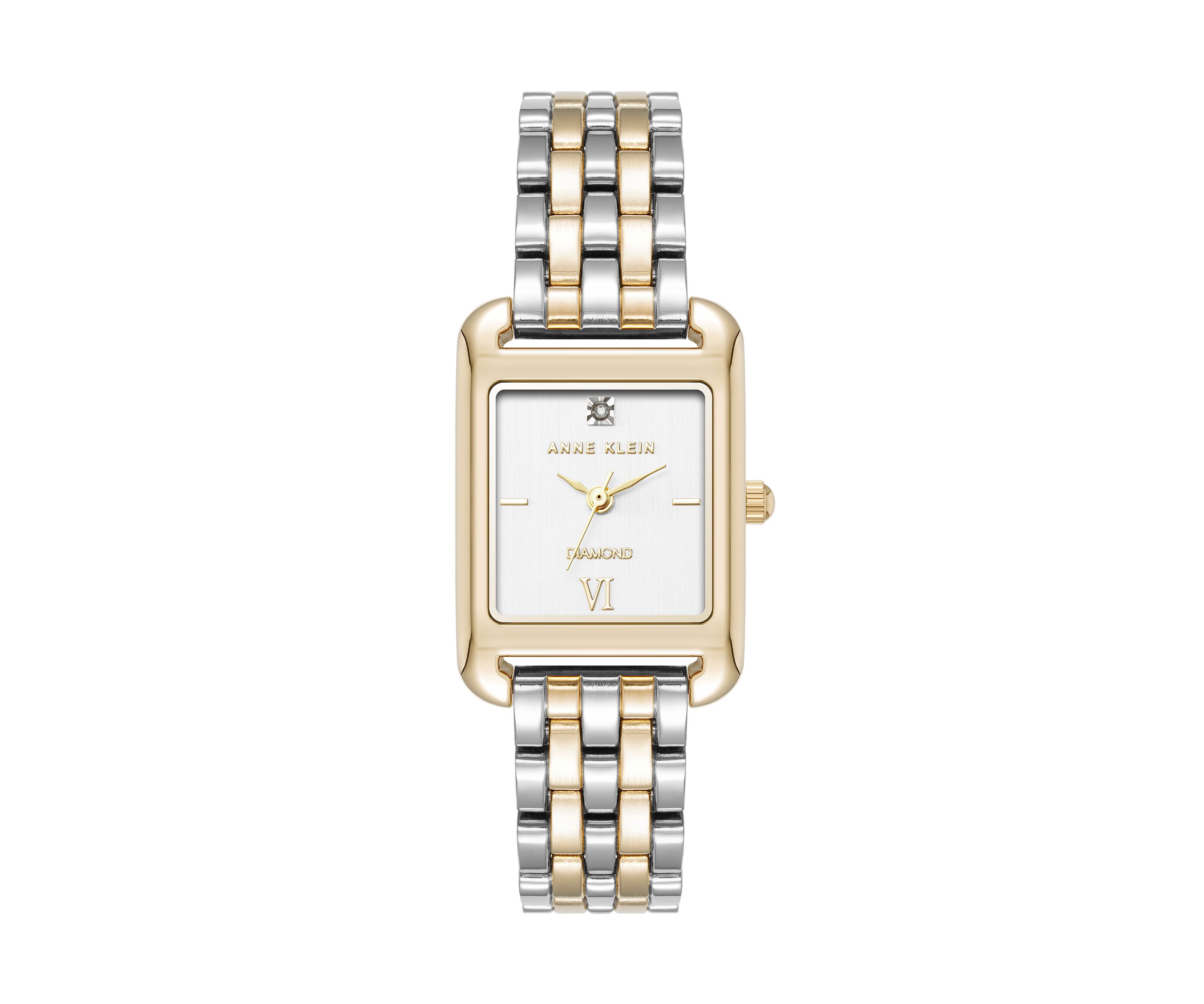 Quartz Two-Tone Alloy Link Bracelet Watch