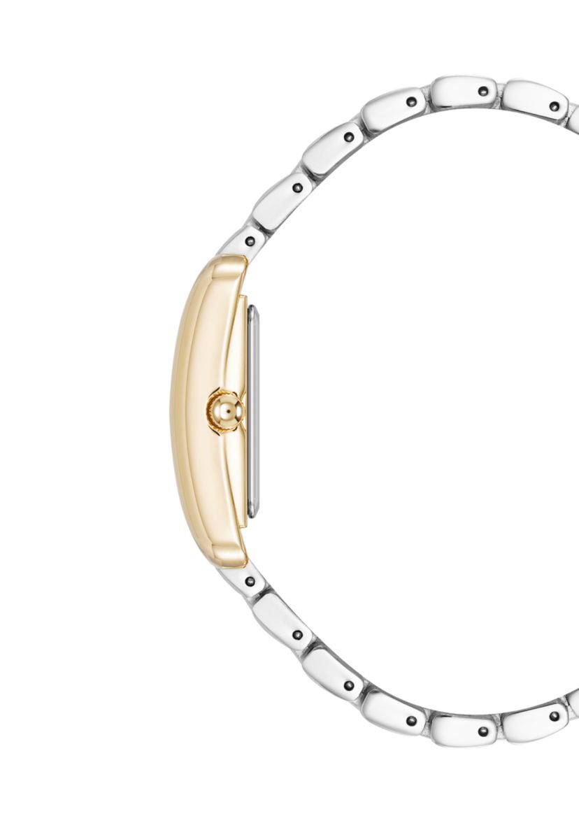Quartz Two-Tone Alloy Link Bracelet Watch