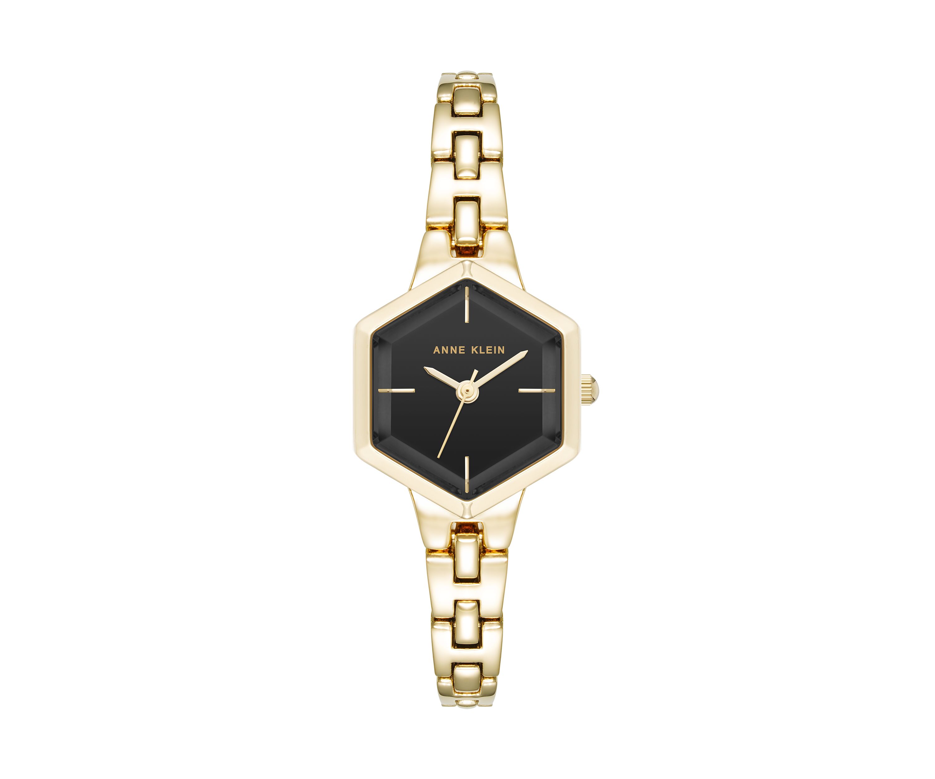 Gold Tone Black Dial Watch