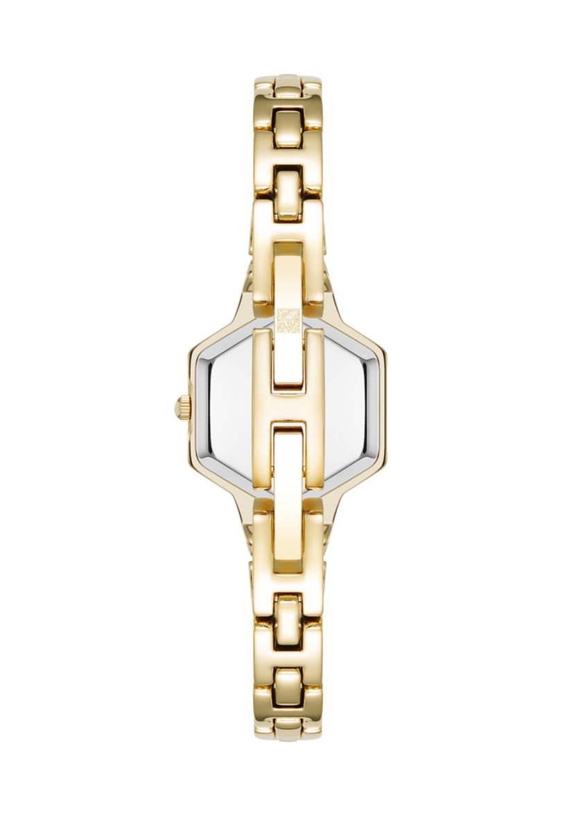 Gold Tone Black Dial Watch