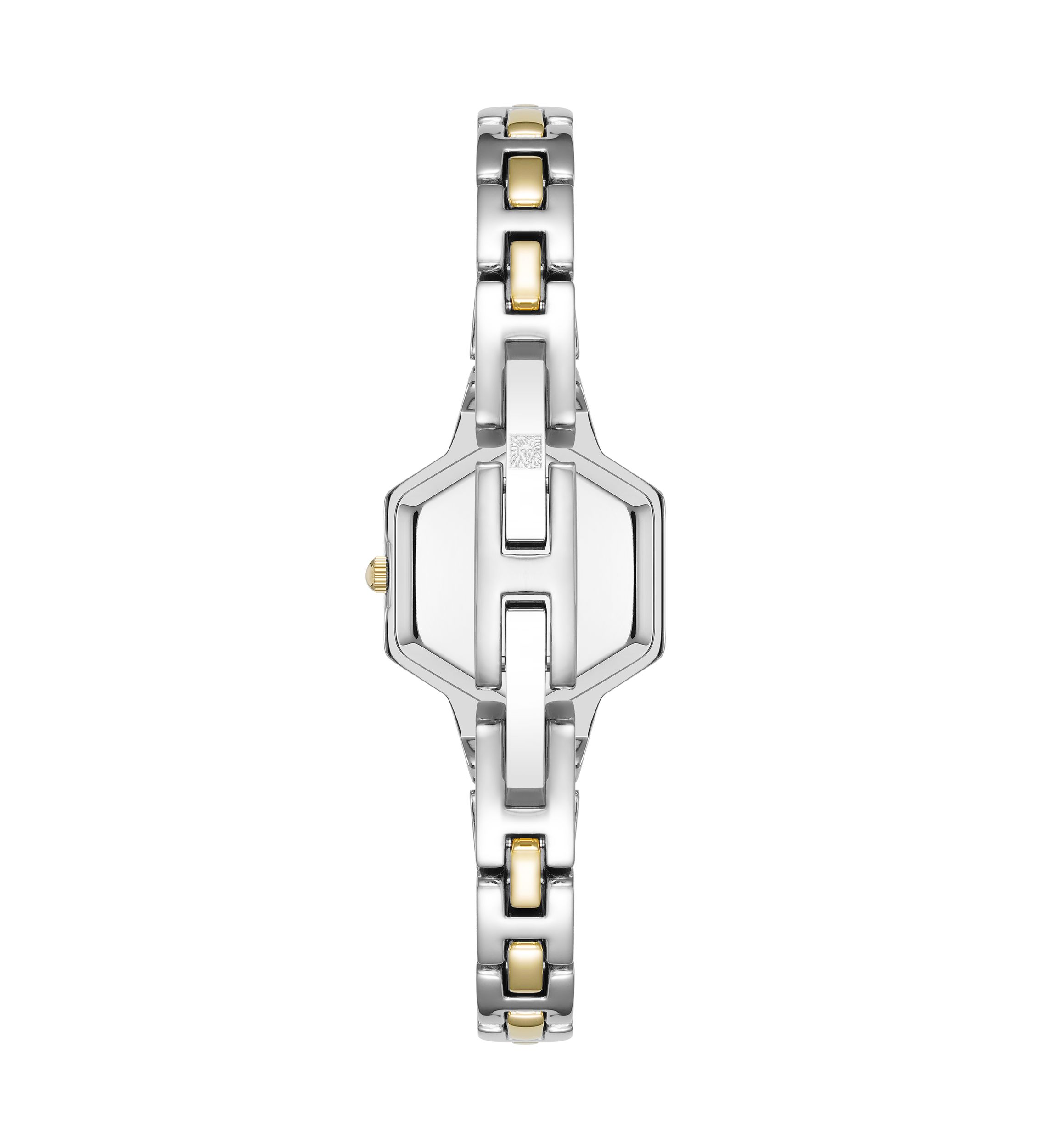 Quartz Petite Hexagonal Two-Tone Alloy Metal Bracelet Watch