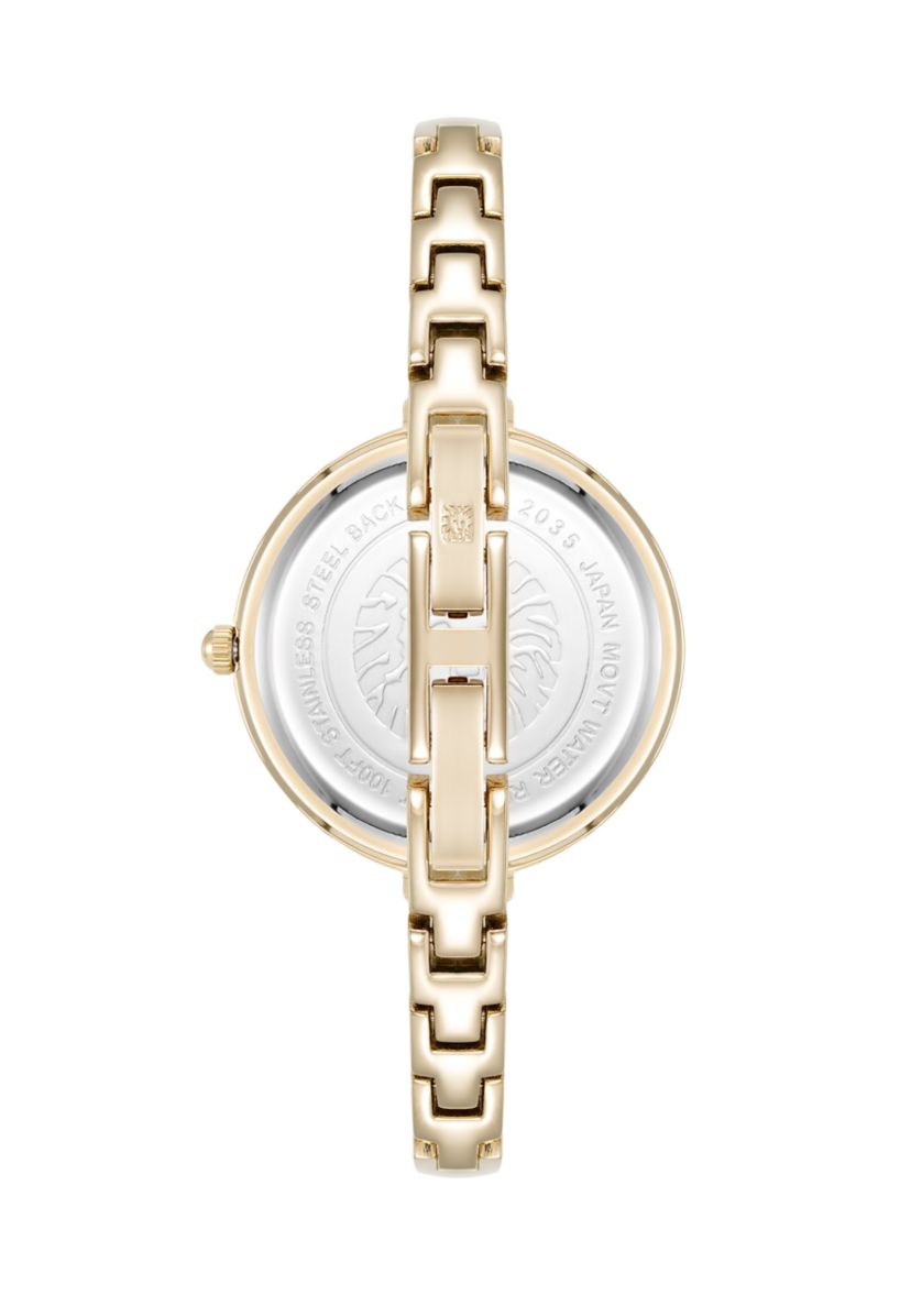 Quartz Interchangeable Bezel Gold-Tone Alloy Metal Watch Set