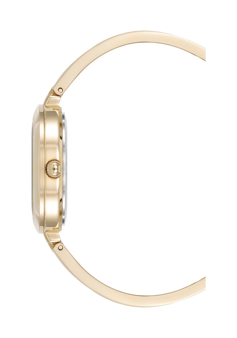 Quartz Interchangeable Bezel Gold-Tone Alloy Metal Watch Set