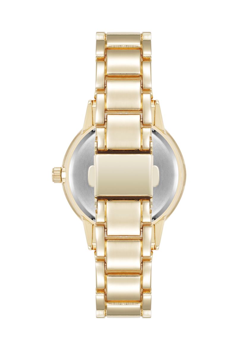 Quartz Minimalist Gold Tone Alloy Metal Watch