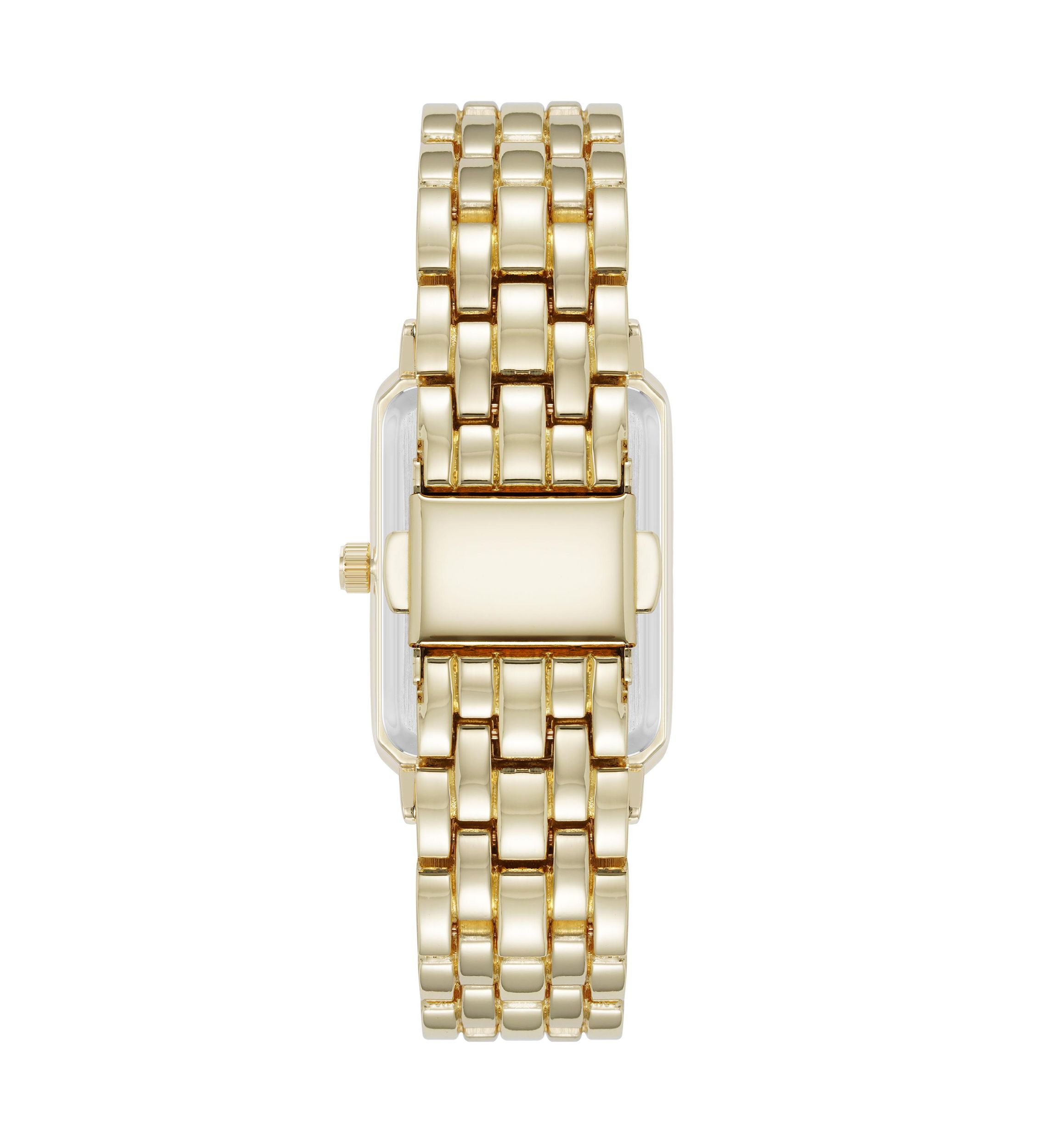 Womens Quartz Rectangular Estate Gold Tone Metal Alloy and Pink Dial Watch