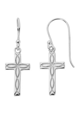 Belk Silverworks Gold-Plated Cross Drop Earrings | belk