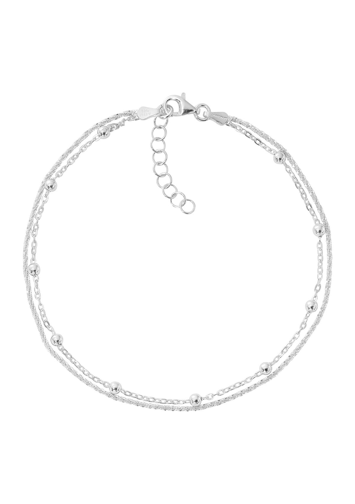 Sterling Silver Double Strand Italian Bracelet 
