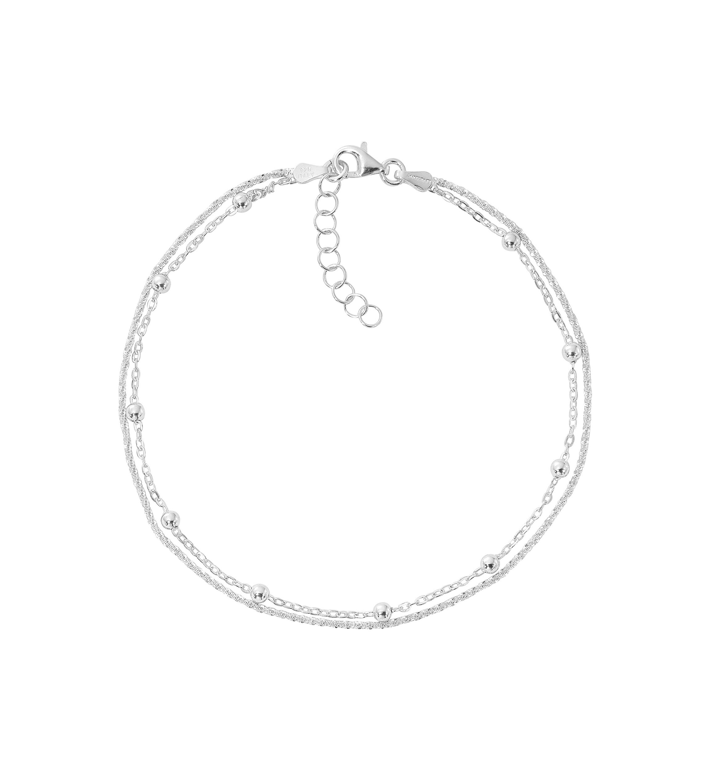 Sterling Silver Double Strand Italian Bracelet 