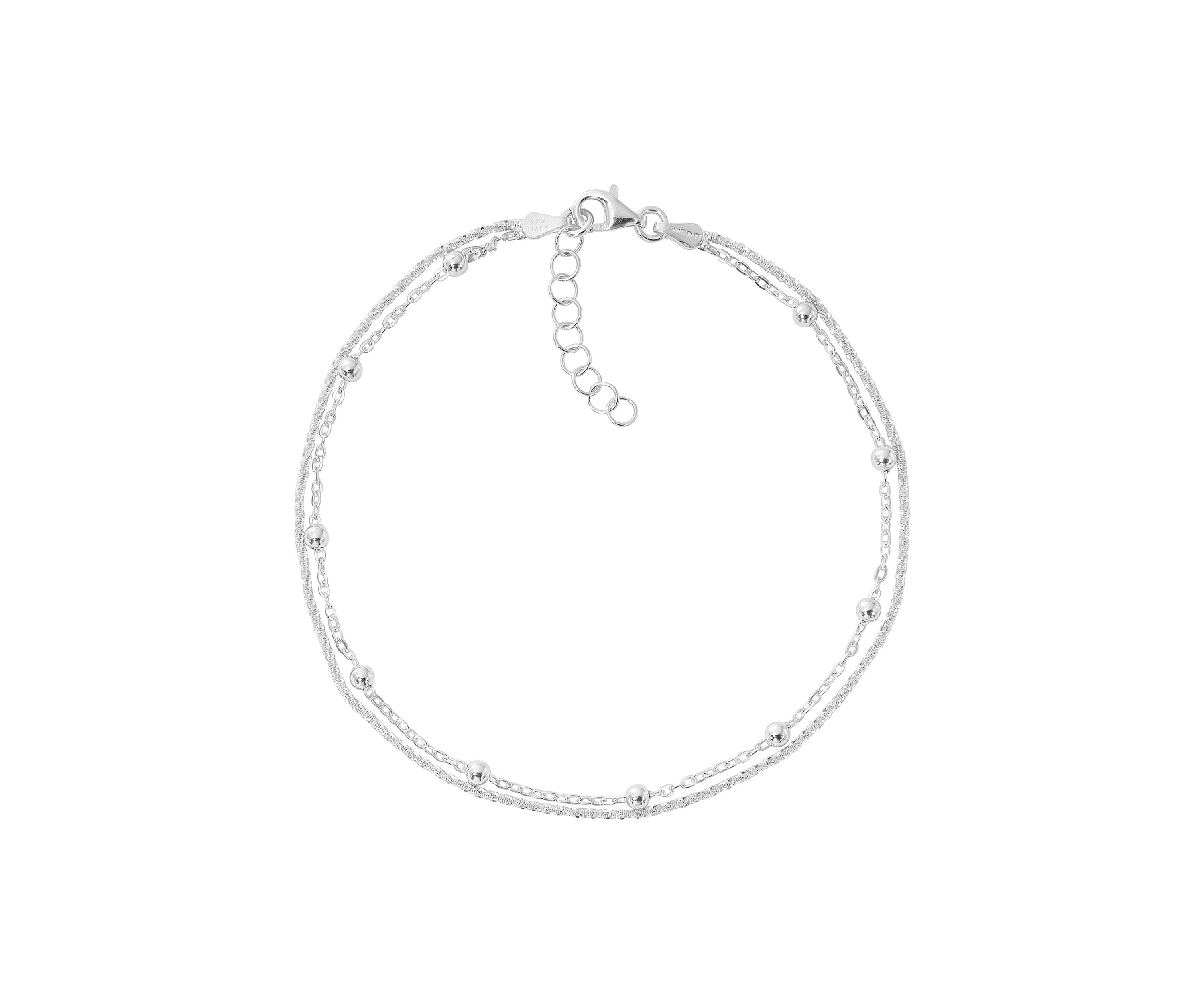 Sterling Silver Double Strand Italian Bracelet 