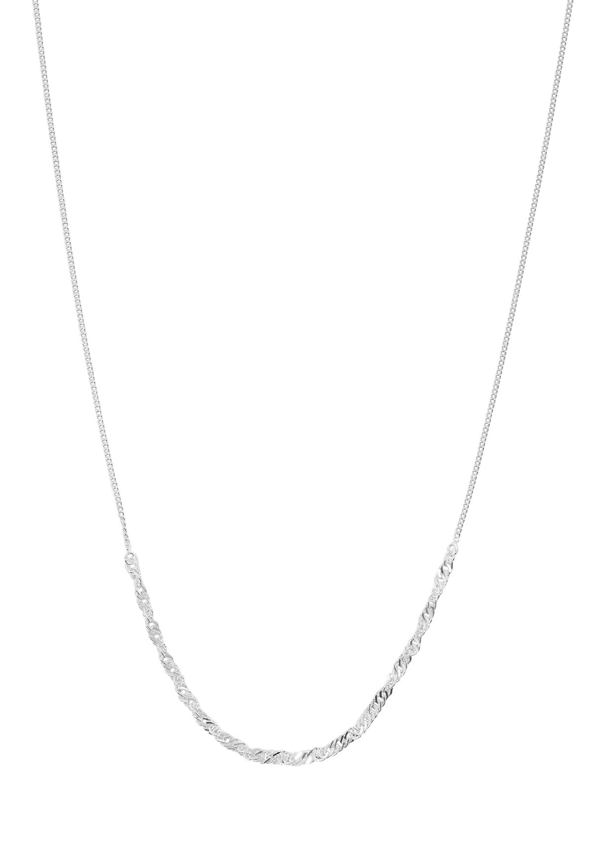 Sterling Silver Twist Front 18 Necklace