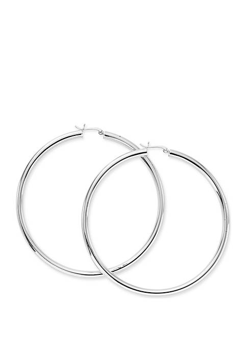 Belk Silverworks Silver Tone Tube Hoop Earrings