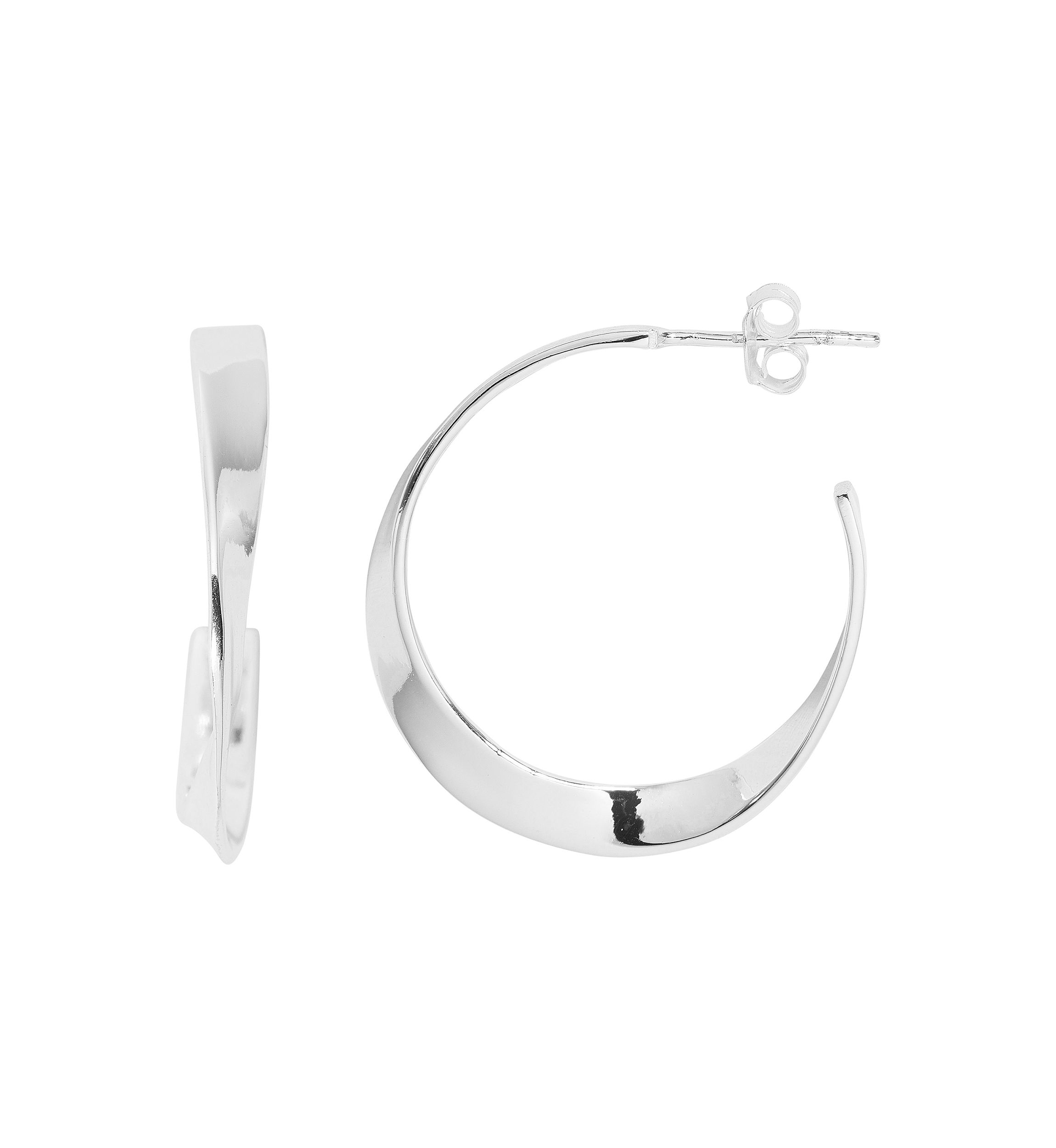 Sterling Silver Twist Hoop Earrings