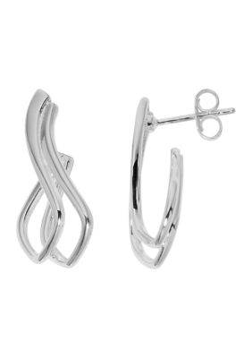 Belk Silverworks Silver Plated Double Fancy Drop Earrings