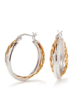 Belk Silverworks Gold Plated Double Hoop Earring