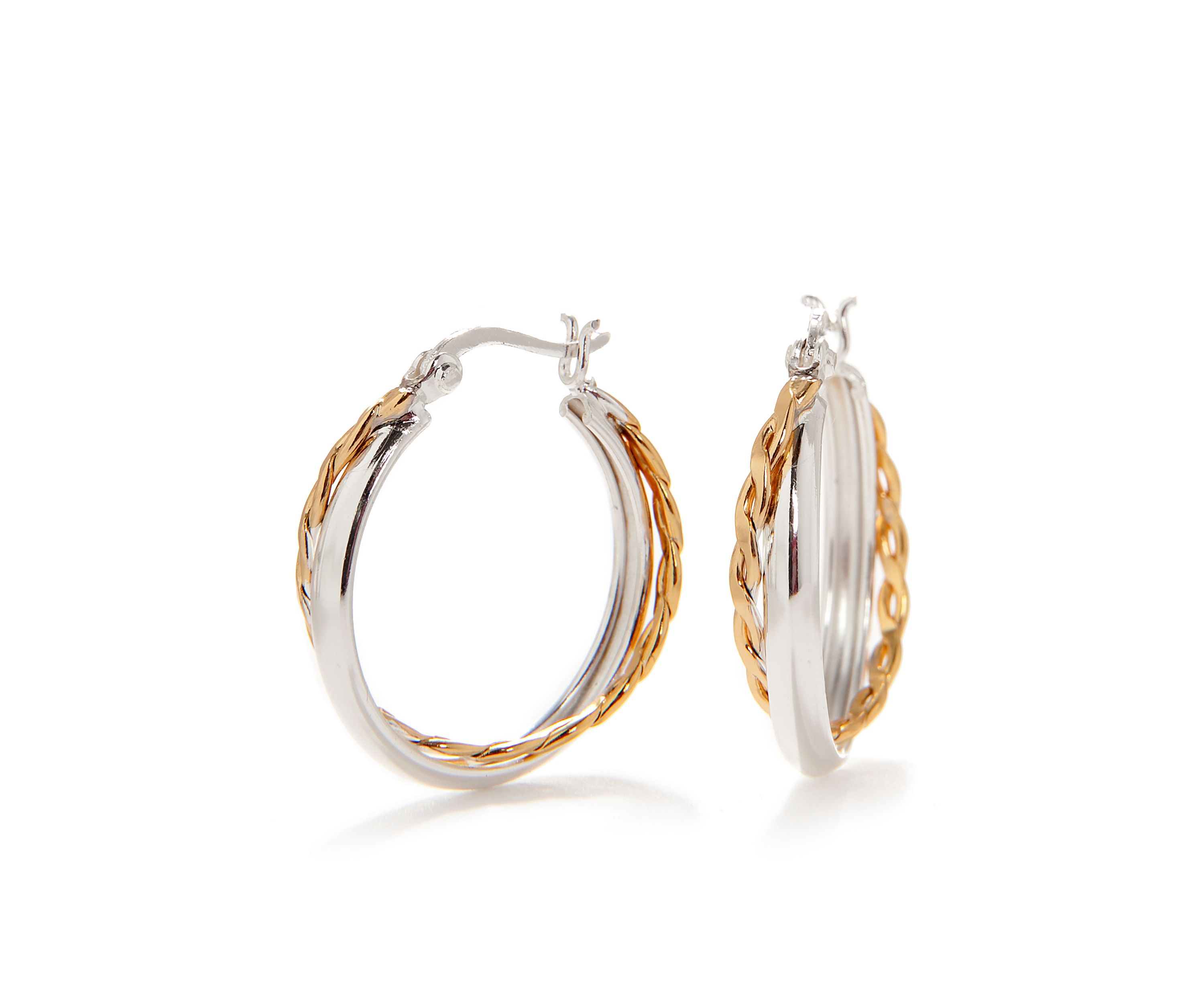 Gold Plated Double Hoop Earring