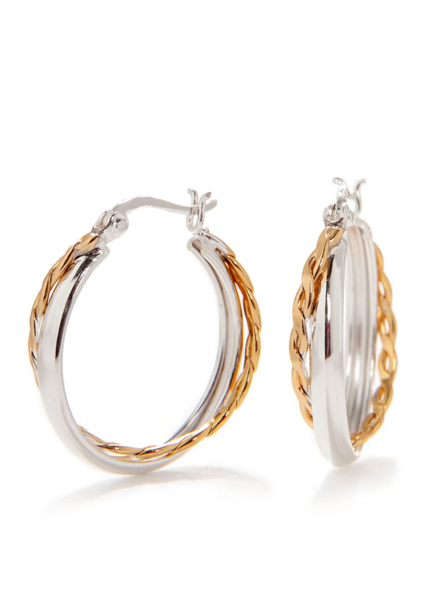 Gold Plated Double Hoop Earring