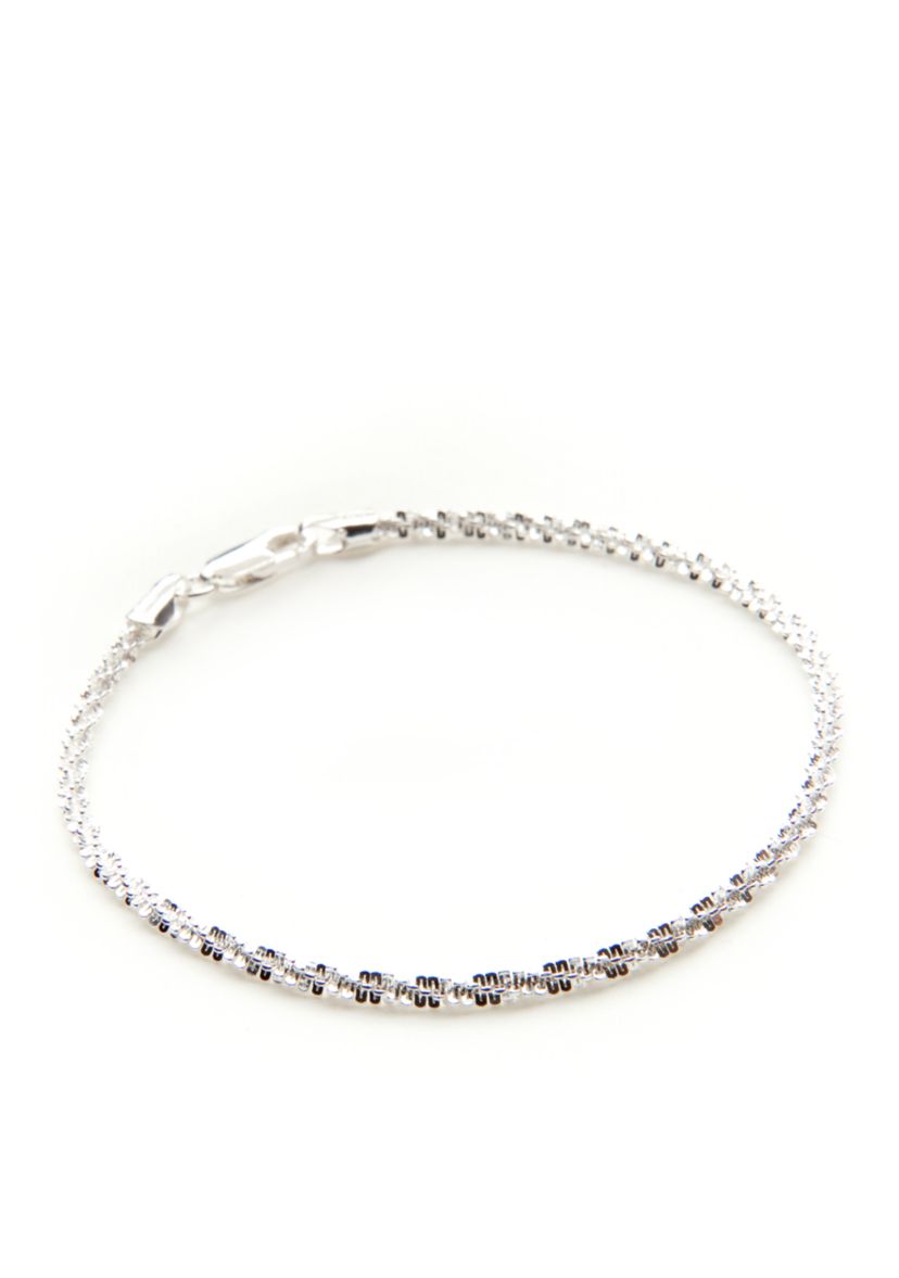 Silver Plated Fancy Rolo Chain Bracelet