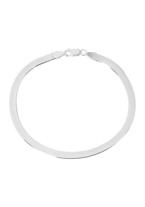Belk Silverworks Silver Tone Herringbone Chain Bracelet