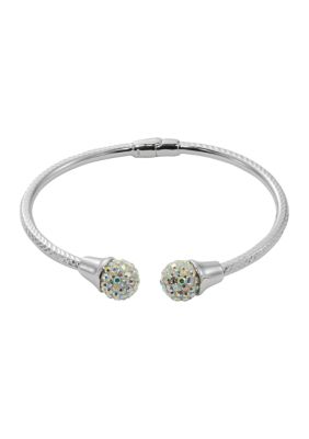 Fine Silver Plated Hinge Bangle Bracelet