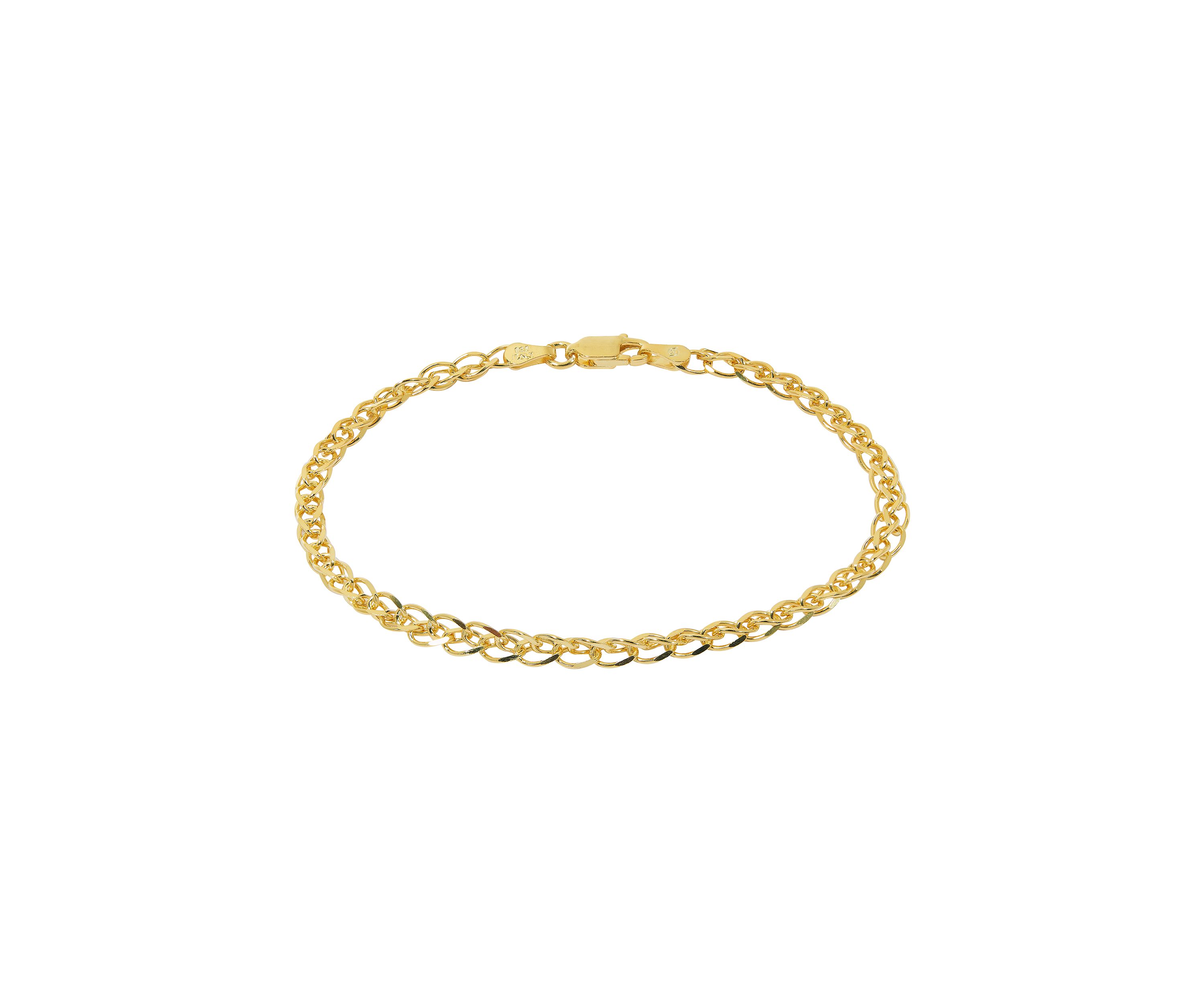 Gold Tone Open Weave Chain Bracelet 
