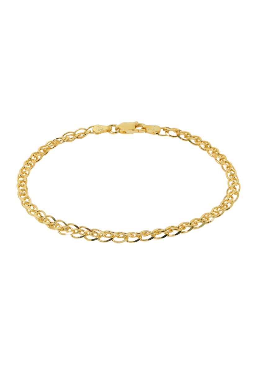 Gold Tone Open Weave Chain Bracelet 