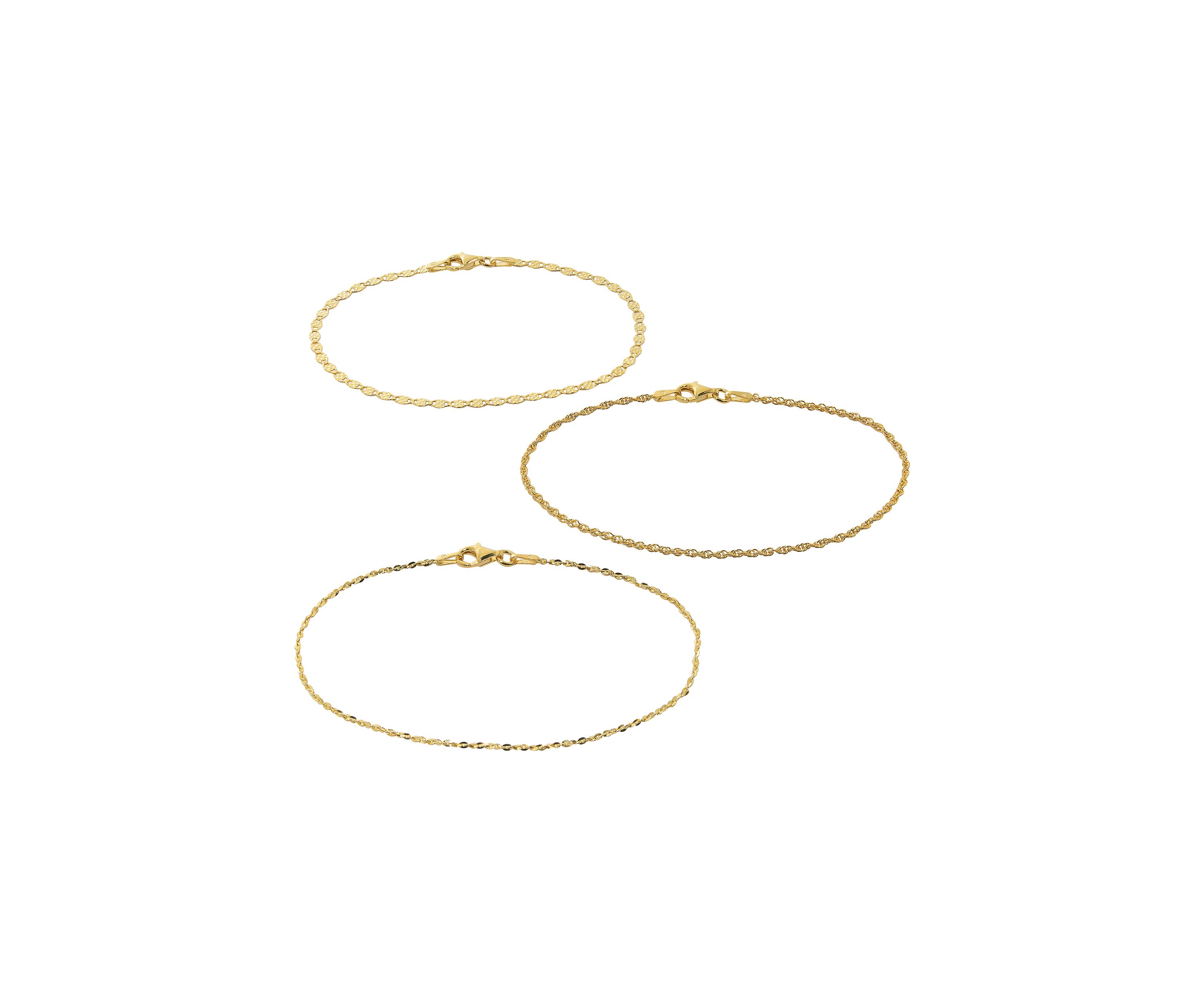   Set of 3 Chain Bracelets 