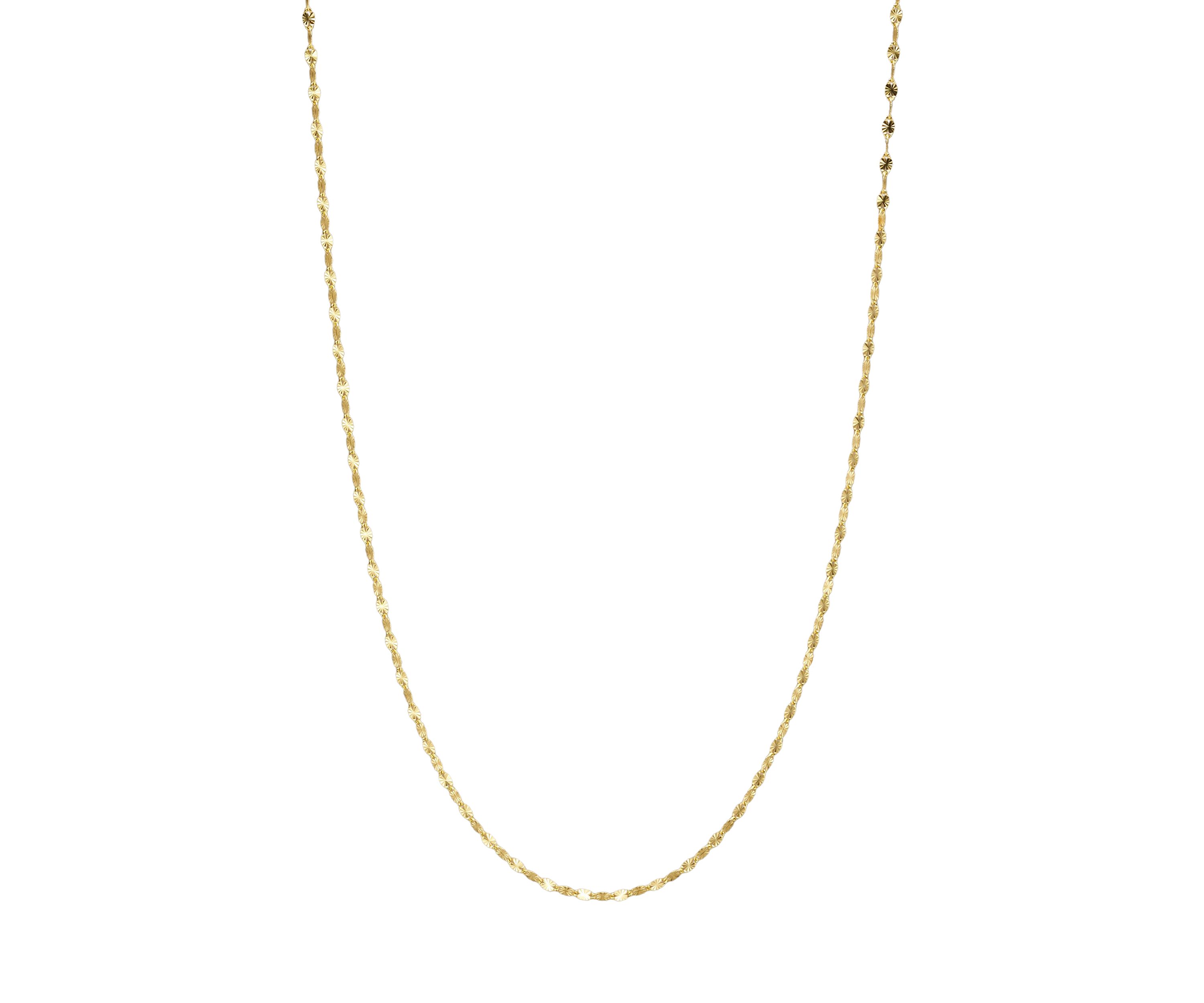 Gold Over Sterling Silver Disco Chain 