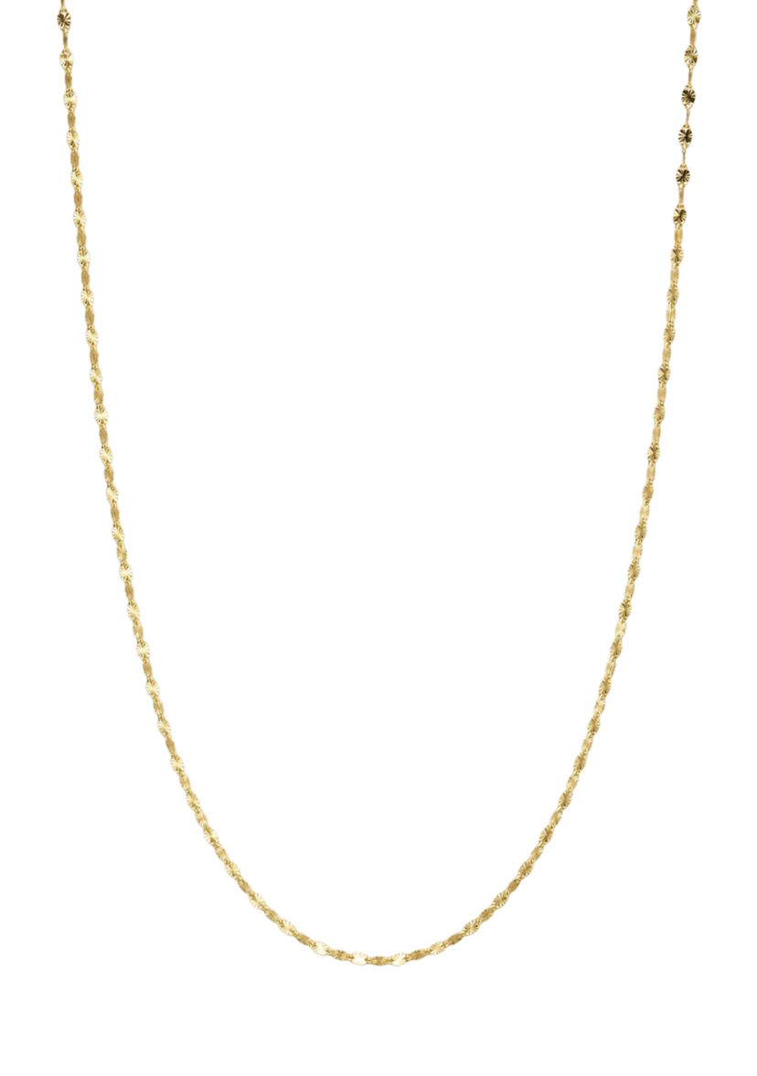 Gold Over Sterling Silver Disco Chain 