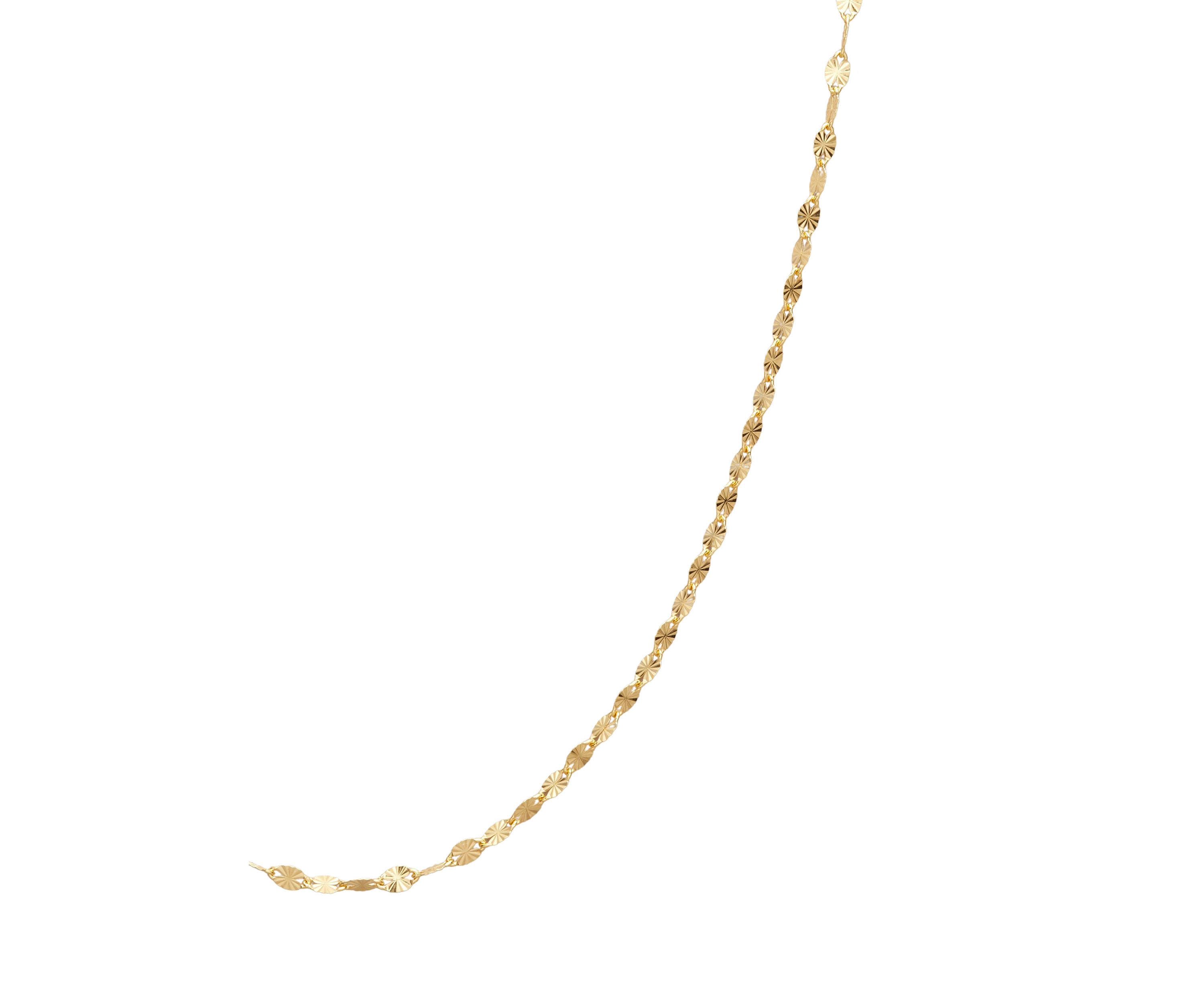 Gold Over Sterling Silver Disco Chain 