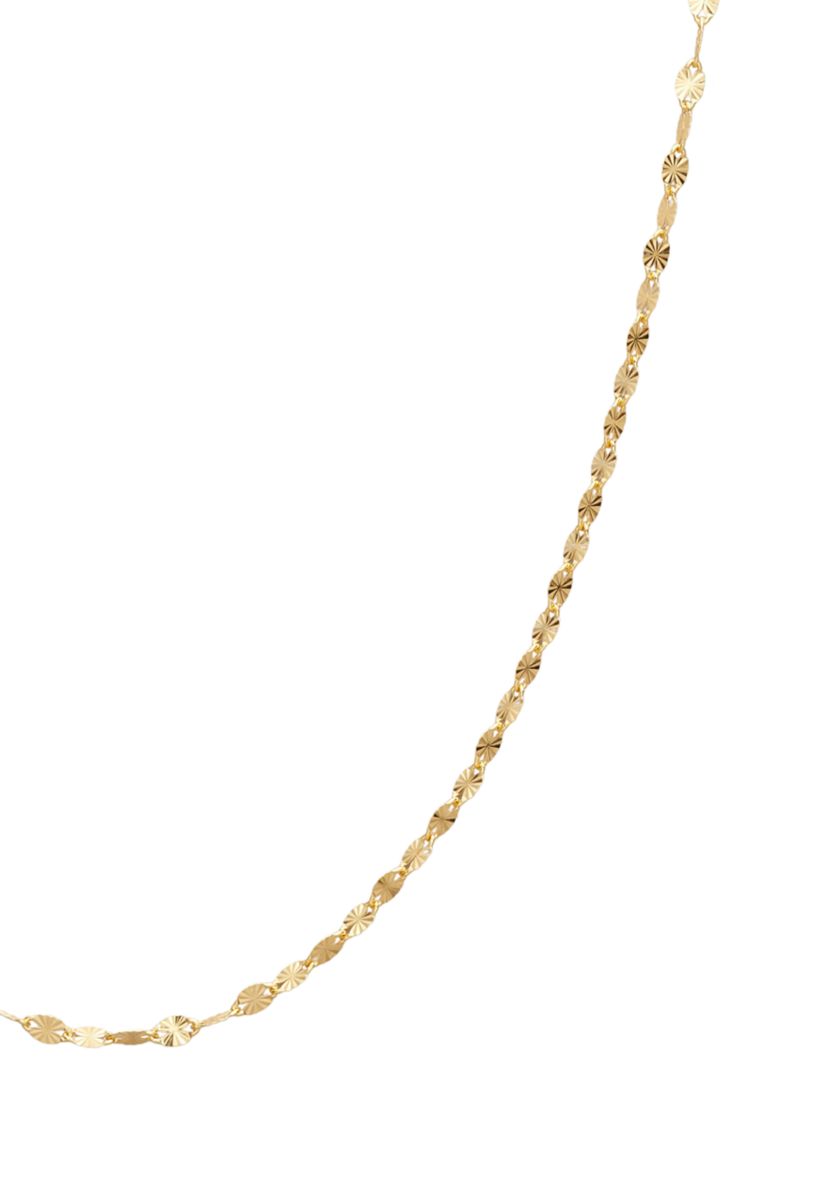 Gold Over Sterling Silver Disco Chain 