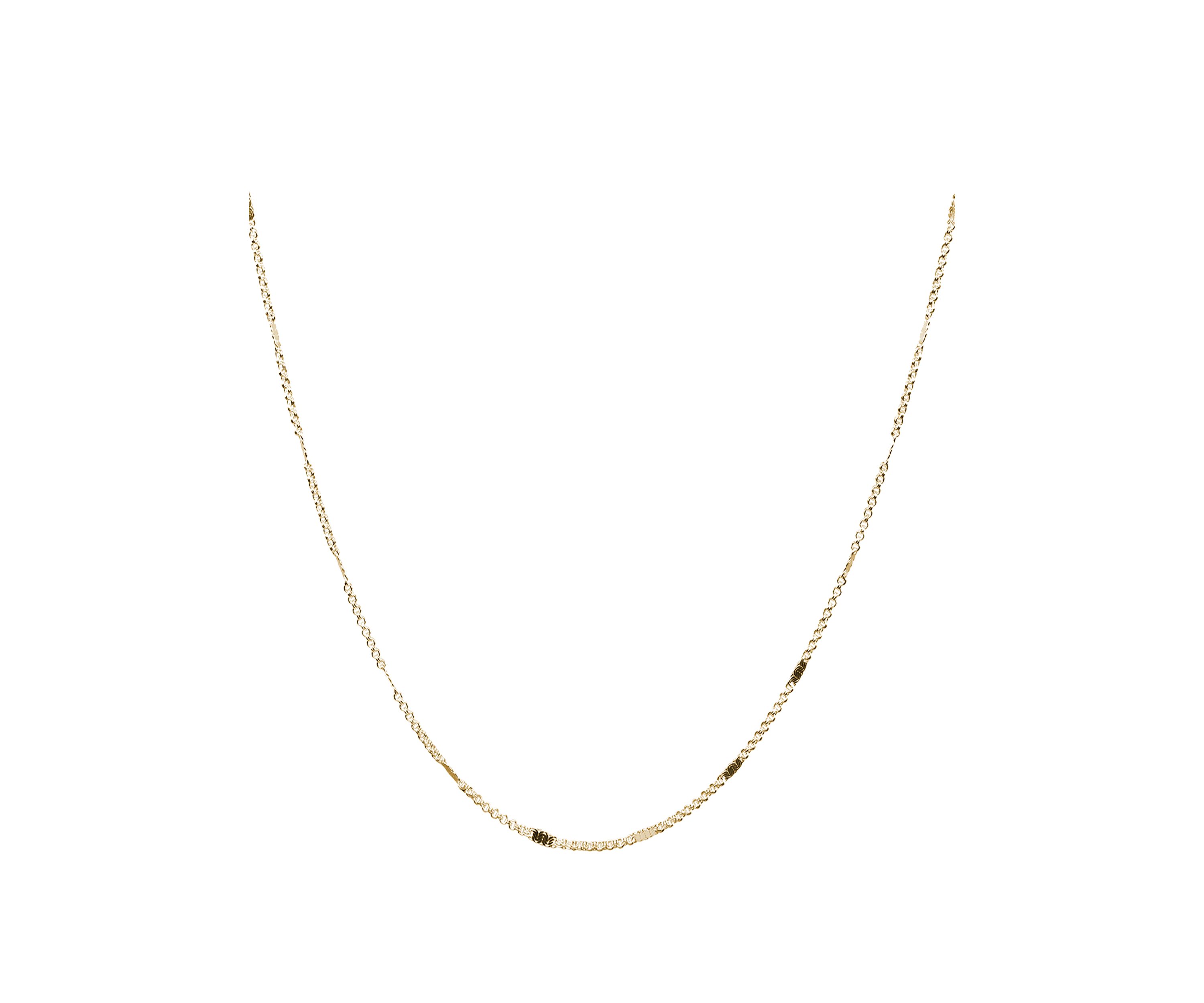 Gold Tone 2 mm Rolo Necklace