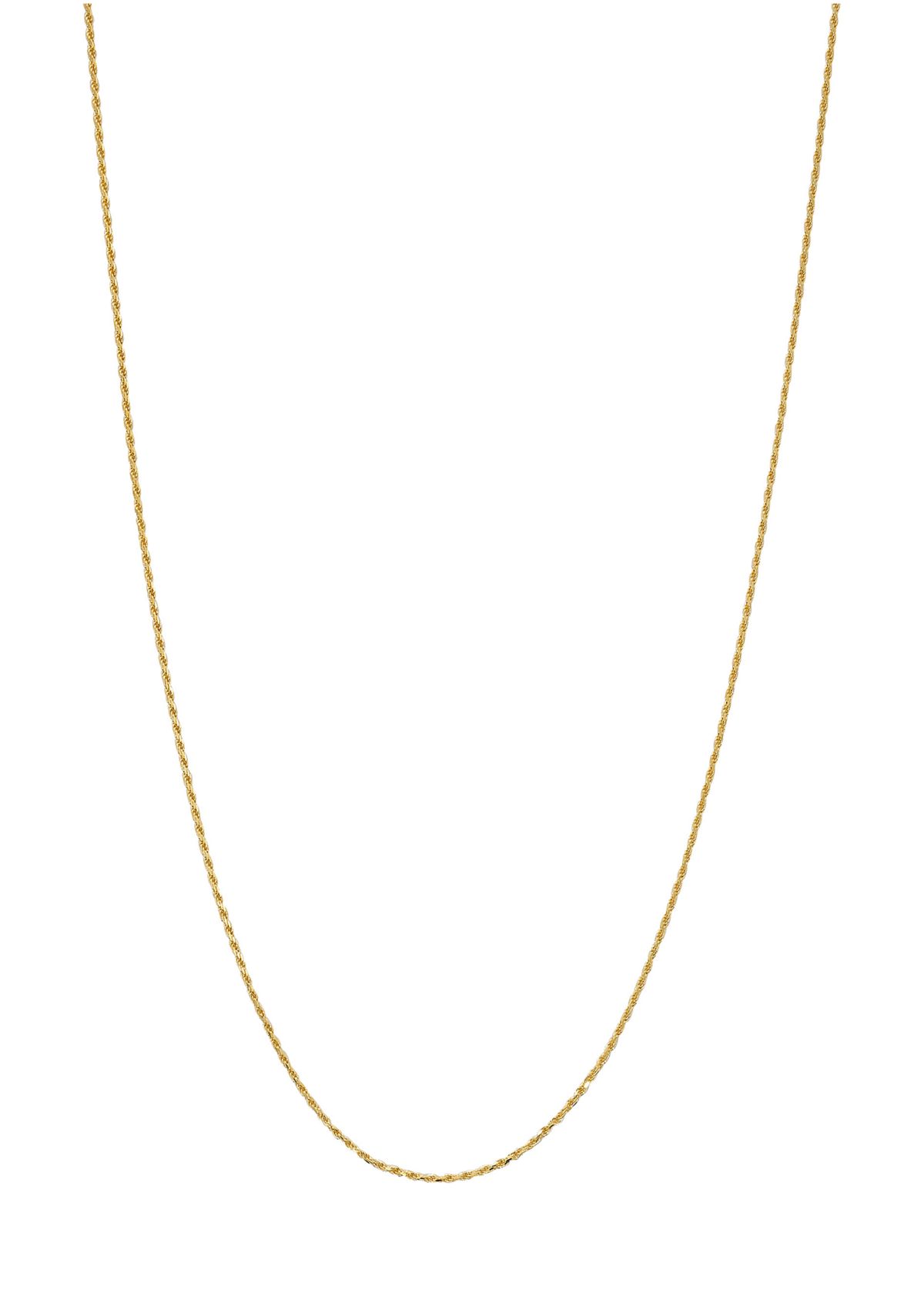 Gold Over Sterling Silver Rope Chain