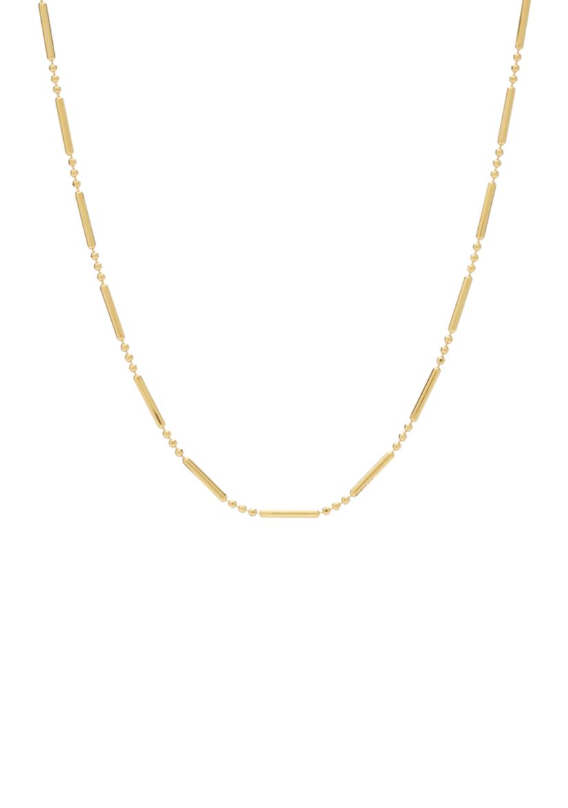Gold Over Sterling Silver Bar Chain Necklace