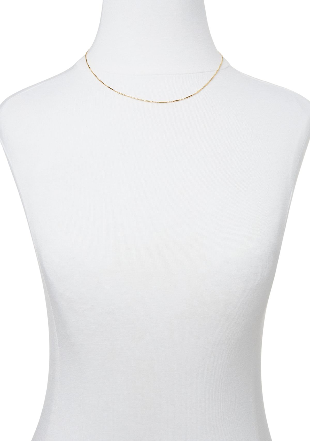 Gold Over Sterling Silver Bar Chain Necklace