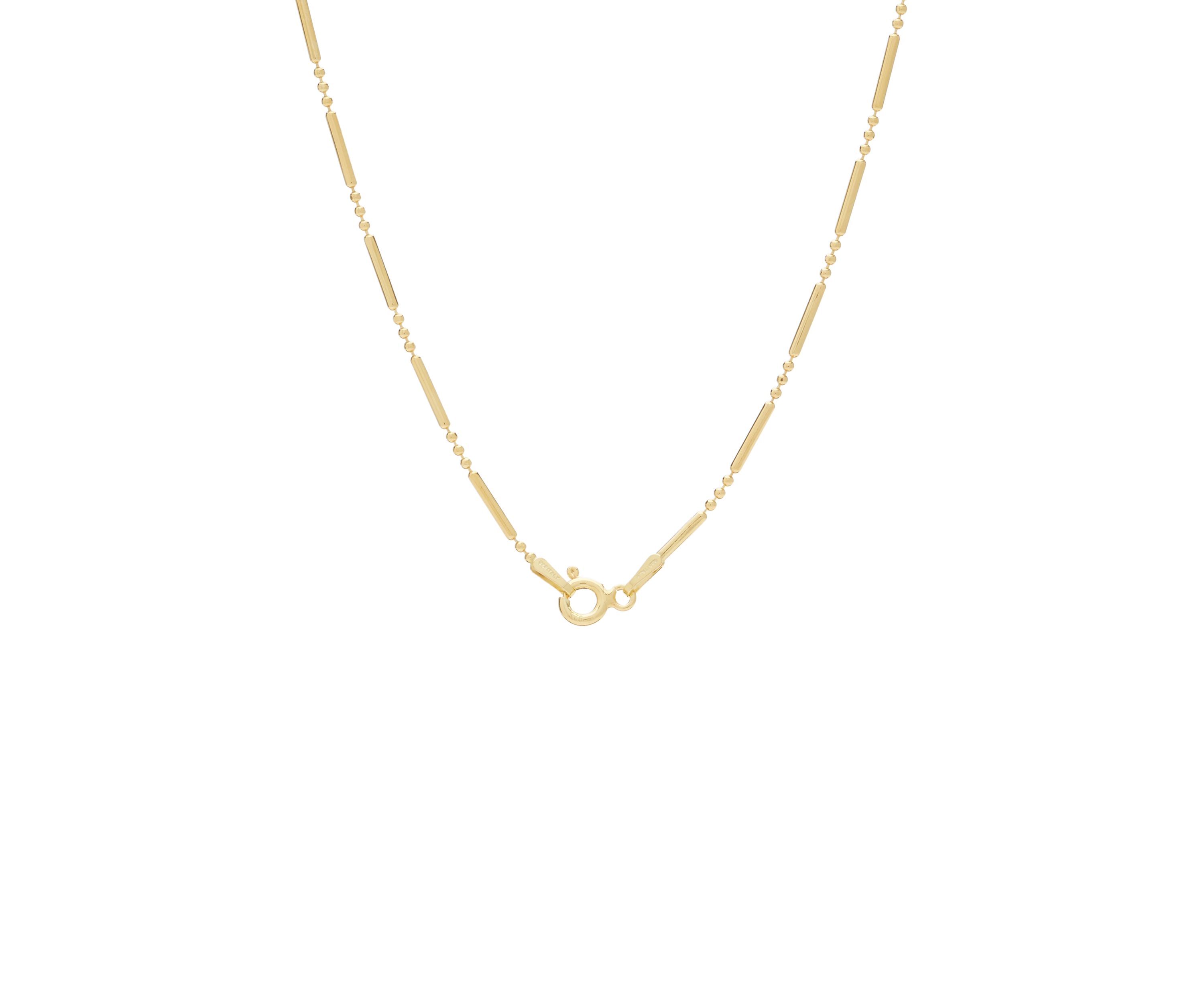 Gold Over Sterling Silver Bar Chain Necklace
